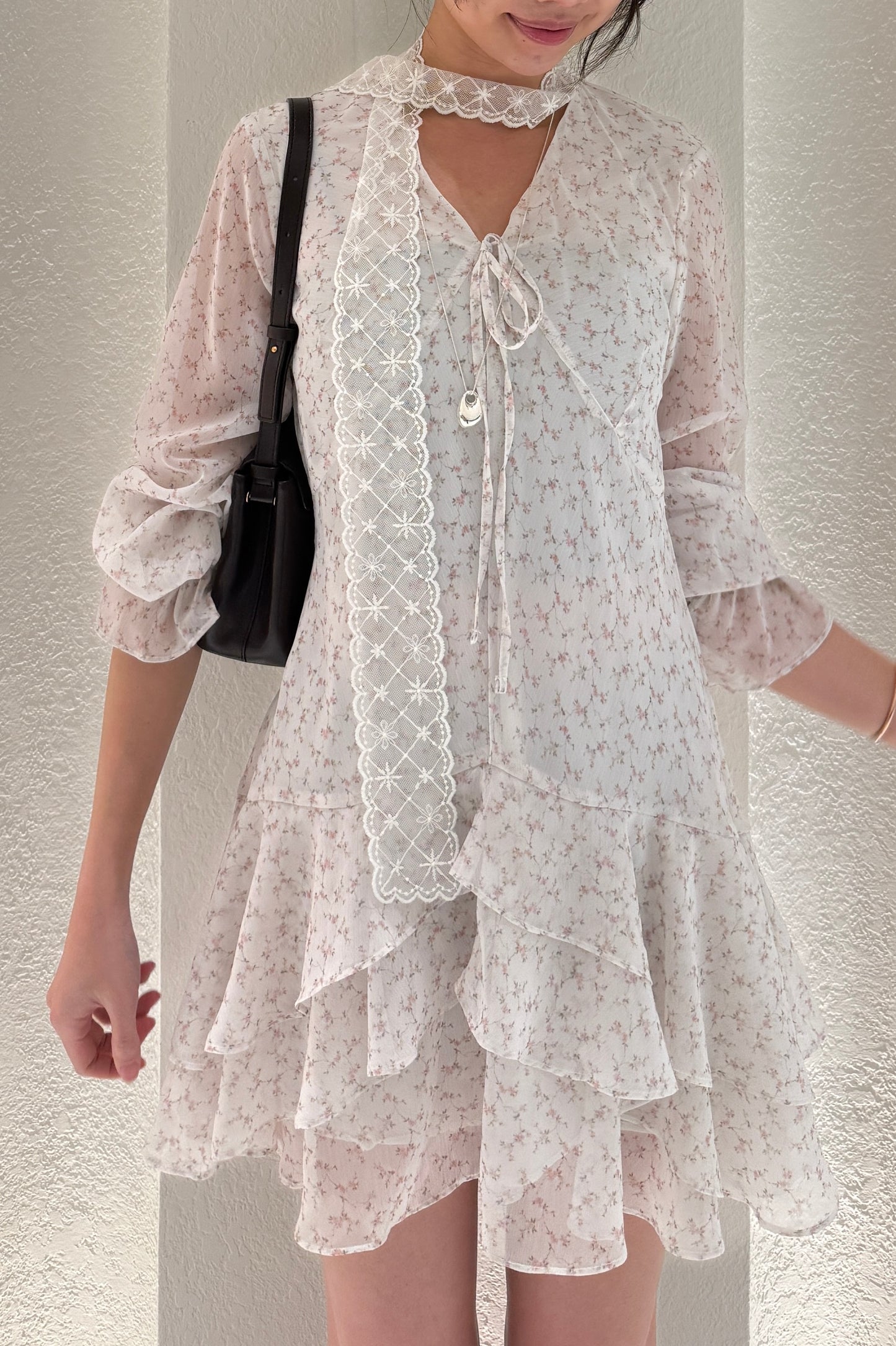 𝐌𝐚𝐫🇰🇷 〖法式感〗 Noir Fleur Dress