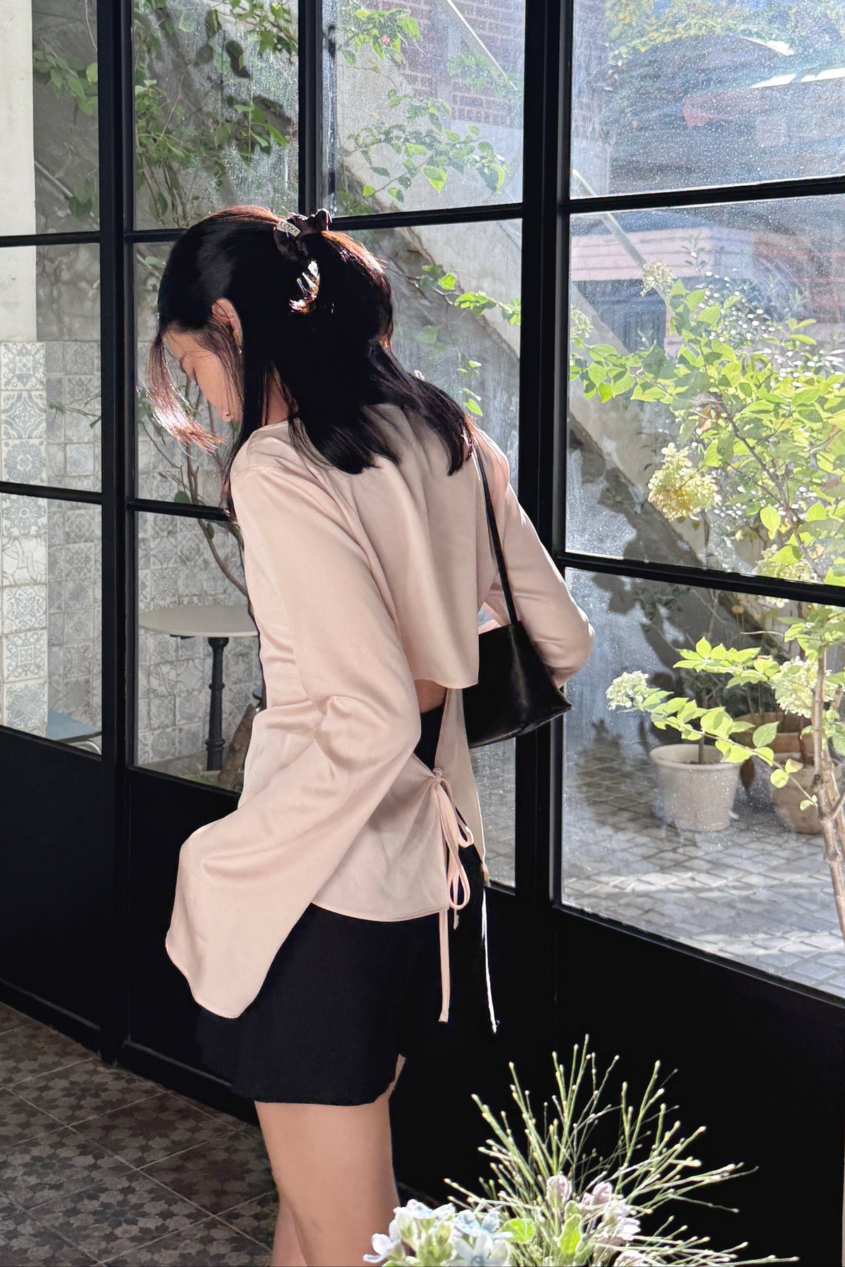 KR 𝐒𝐞𝐩【Office Basics】Satin Boatneck Top