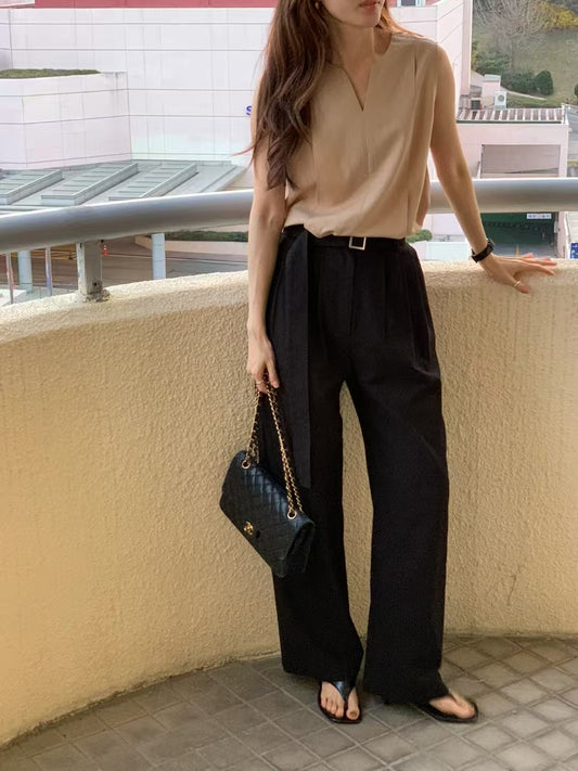 V-neck Linen Vest