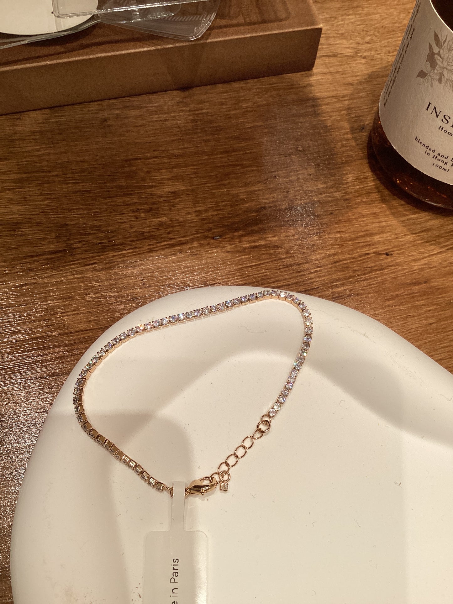 【Lara】Thin Tennis Bracelet Plaqué Or