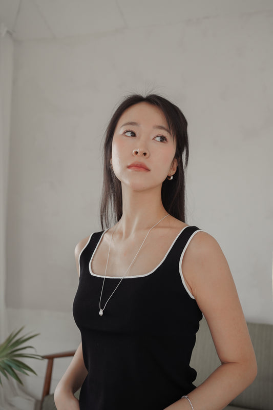 𝐌𝐚𝐫🇰🇷 Adjustable Silver Drop Necklace