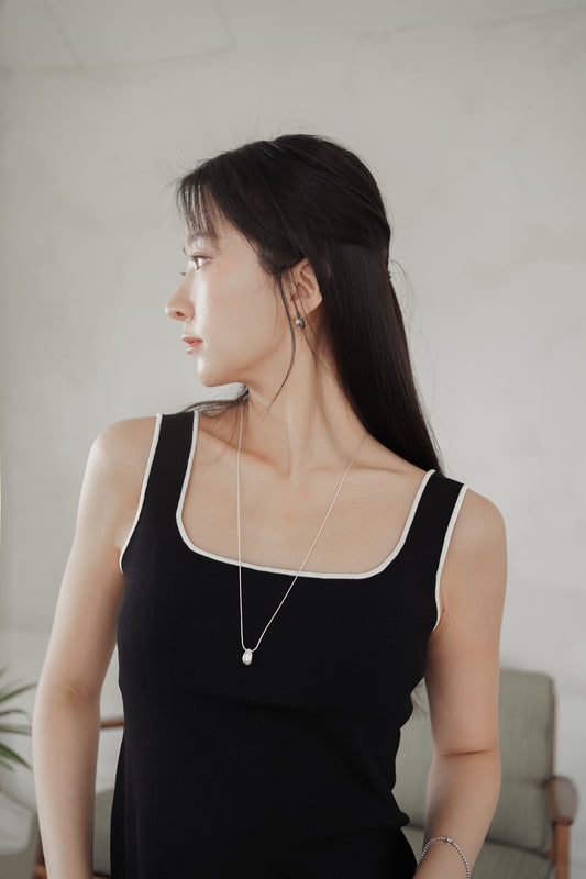 𝐌𝐚𝐫🇰🇷 Adjustable Silver Drop Necklace