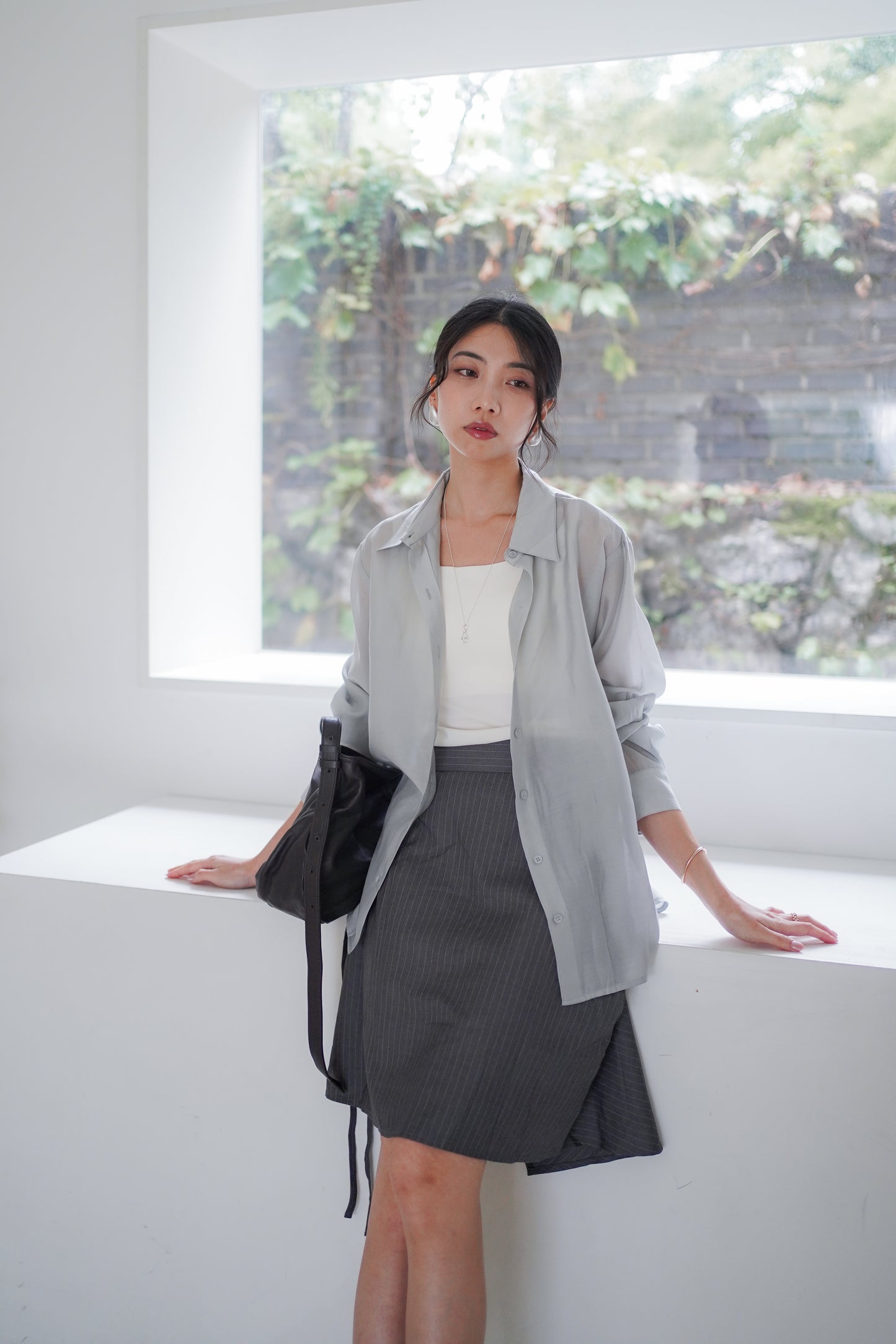 𝐒𝐞𝐩🇰🇷 Tencil Duo Layer Shirt Set