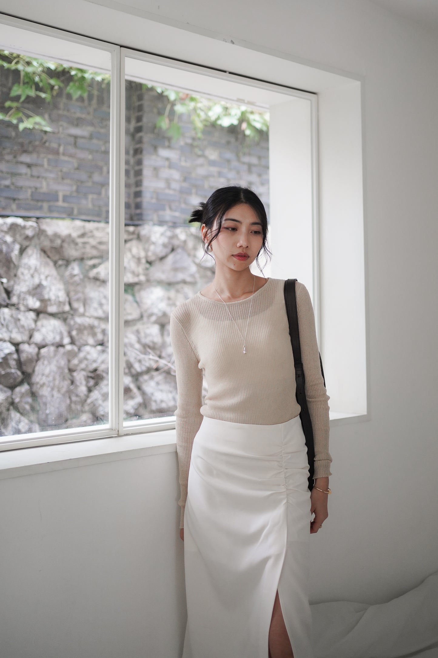 𝐒𝐞𝐩🇰🇷 Noir Sheer Slim Knit