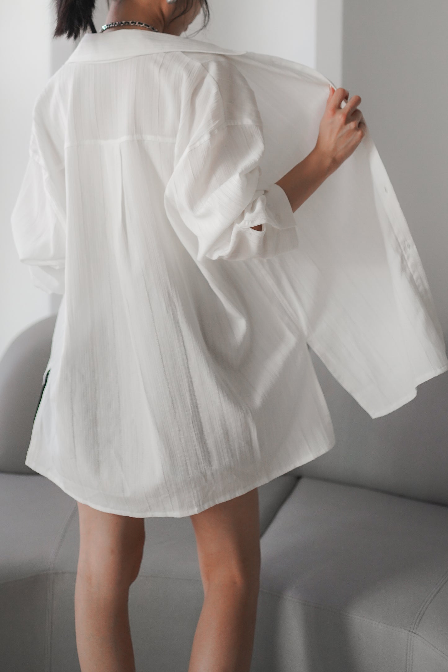 𝐎𝐜𝐭 Layered Wrap Shirt 【免熨自然直!】