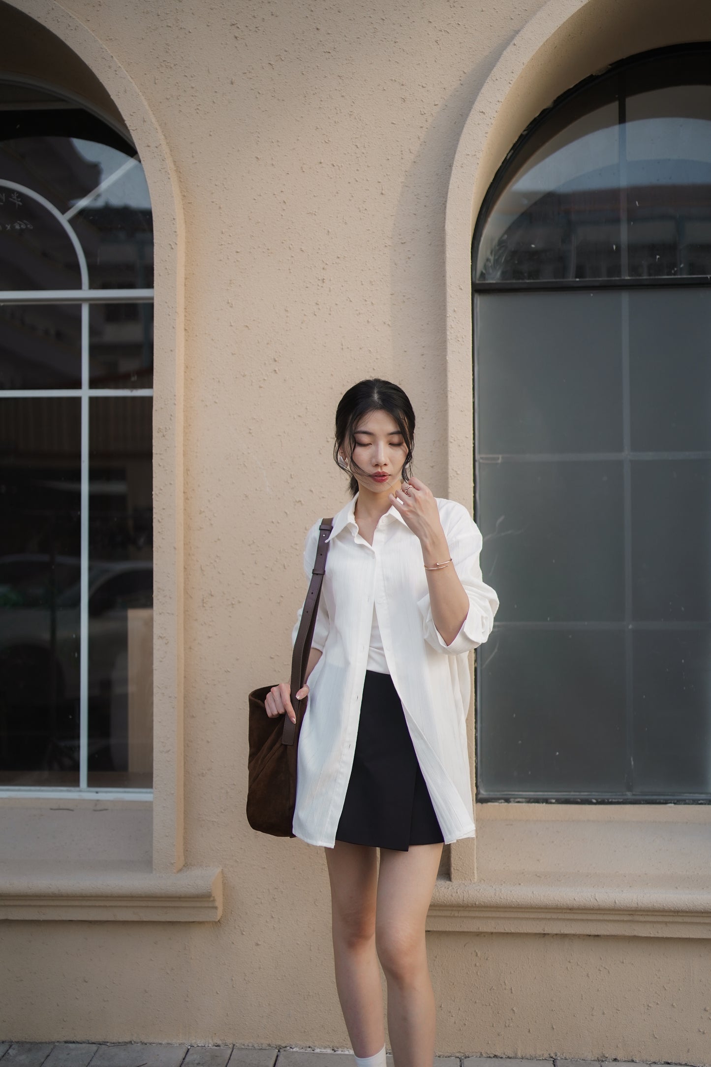 𝐎𝐜𝐭 Layered Wrap Shirt 【免熨自然直!】