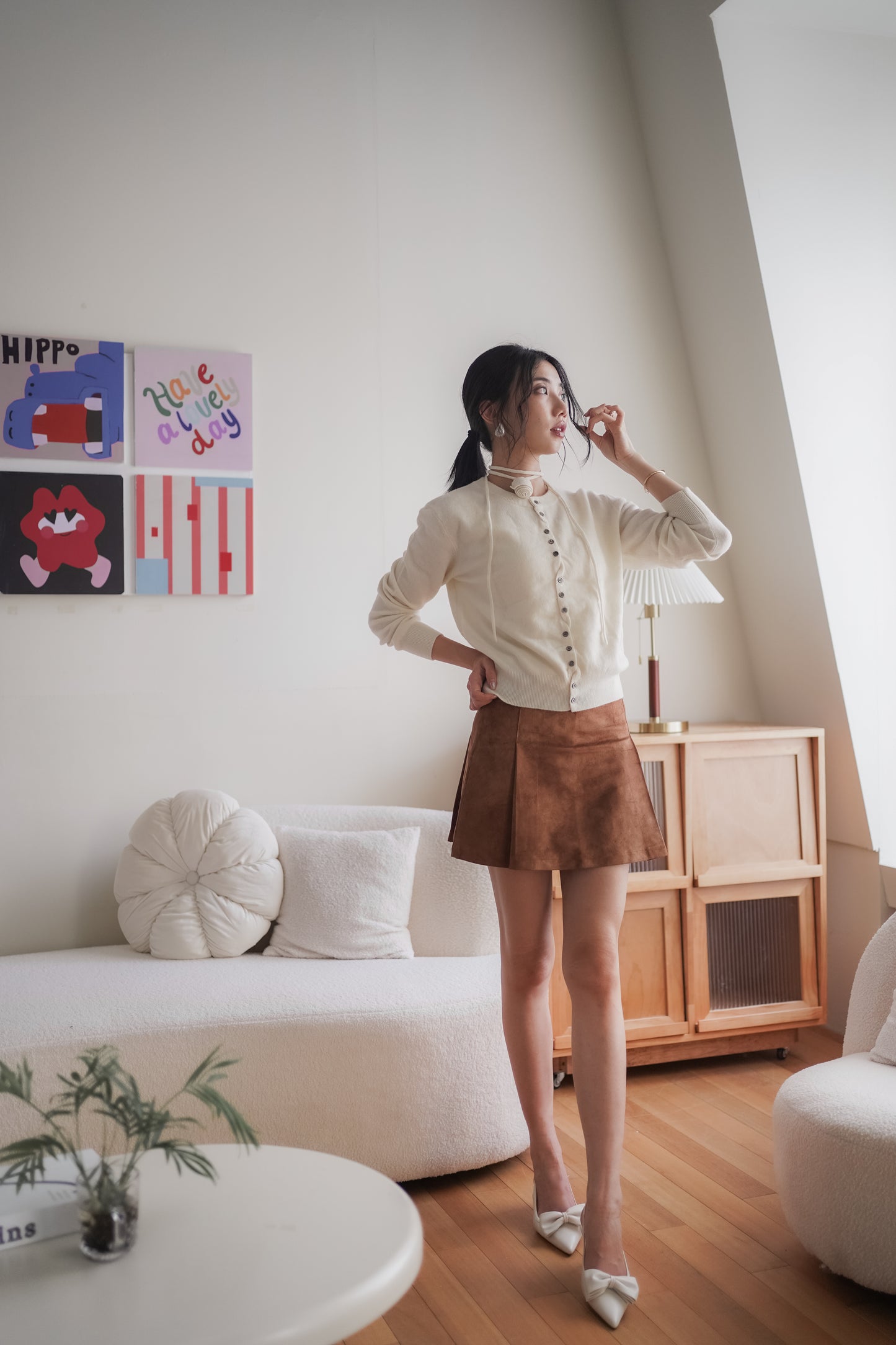 𝐎𝐜𝐭 Velvet Suede Mini Skort