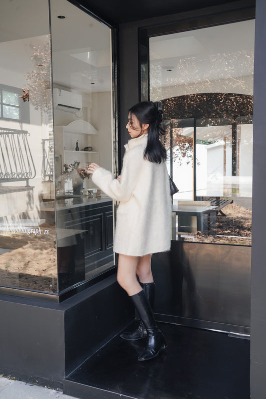 Soft Cocoon Coat — Ivory