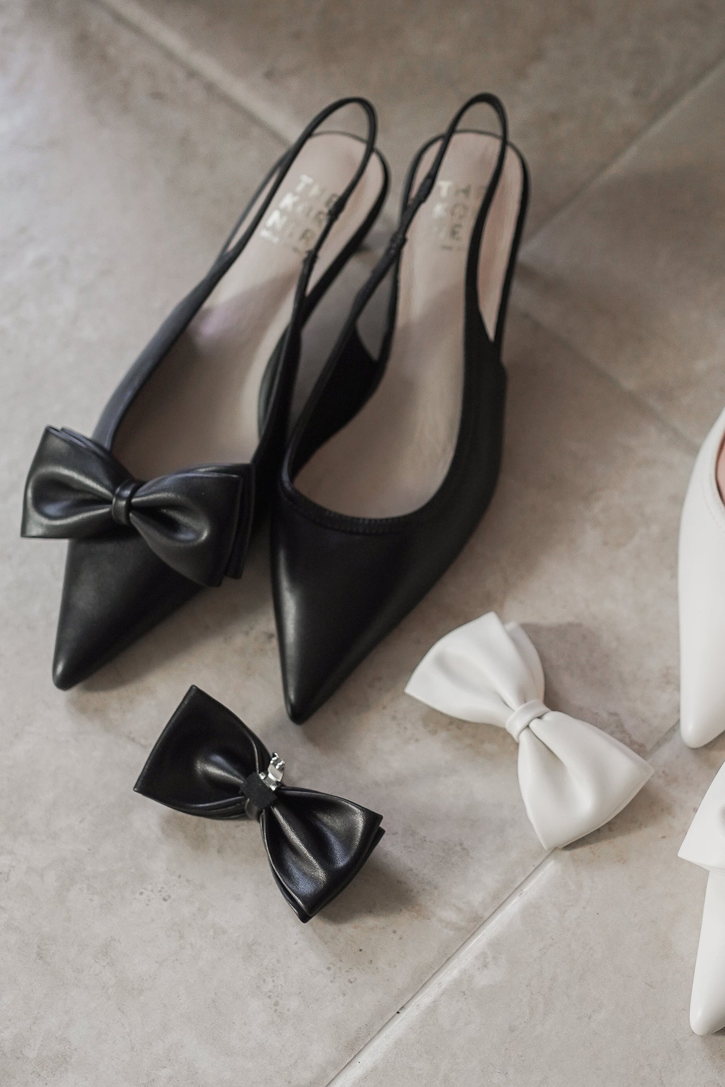 Kedi Matte Ribbon Heels - Ivory