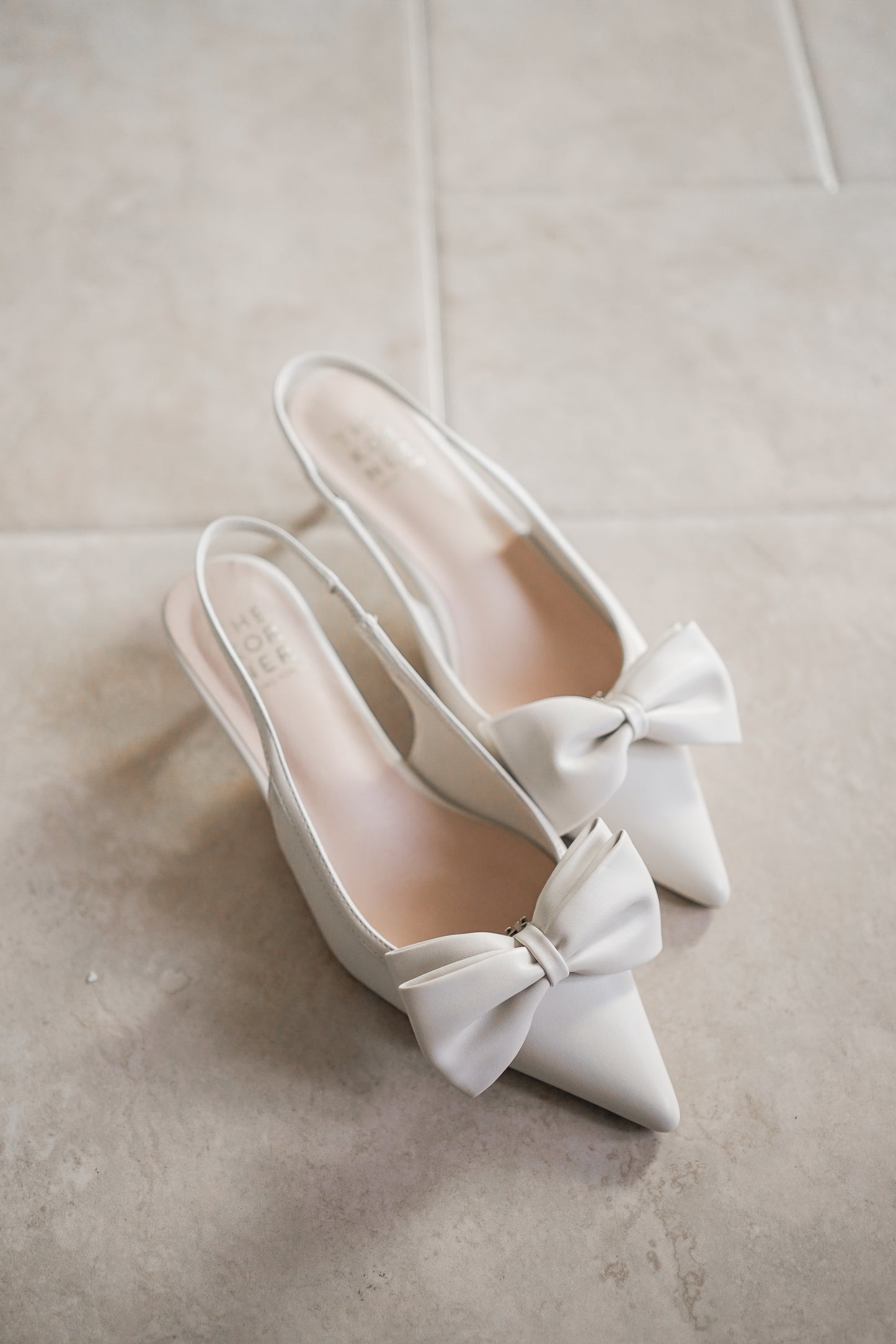 Kedi Matte Ribbon Heels - Ivory