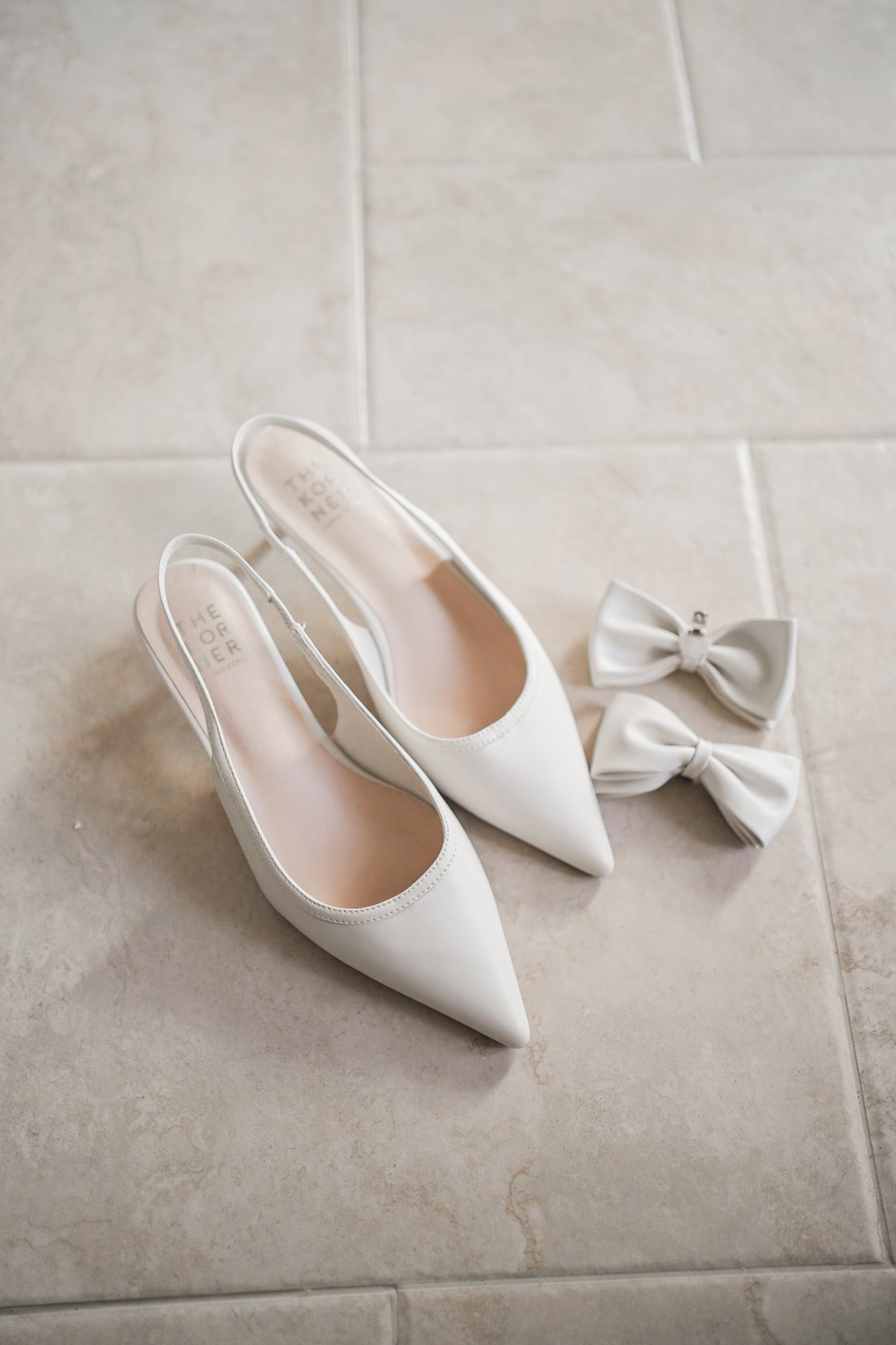 Kedi Matte Ribbon Heels - Ivory