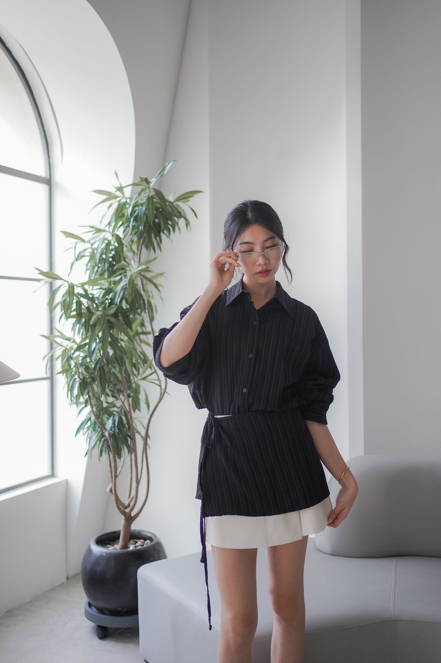 𝐎𝐜𝐭 Layered Wrap Shirt 【免熨自然直!】