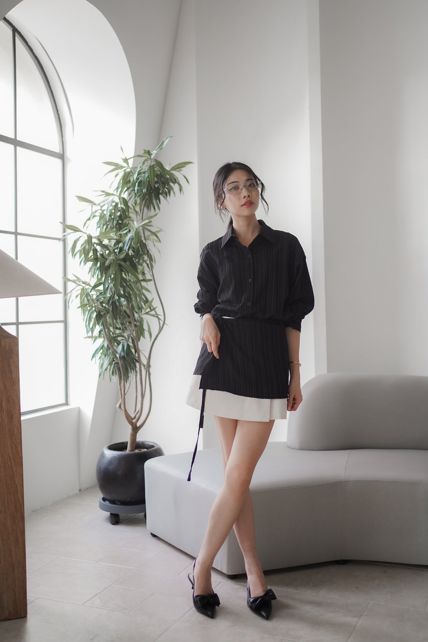 𝐎𝐜𝐭 Layered Wrap Shirt 【免熨自然直!】