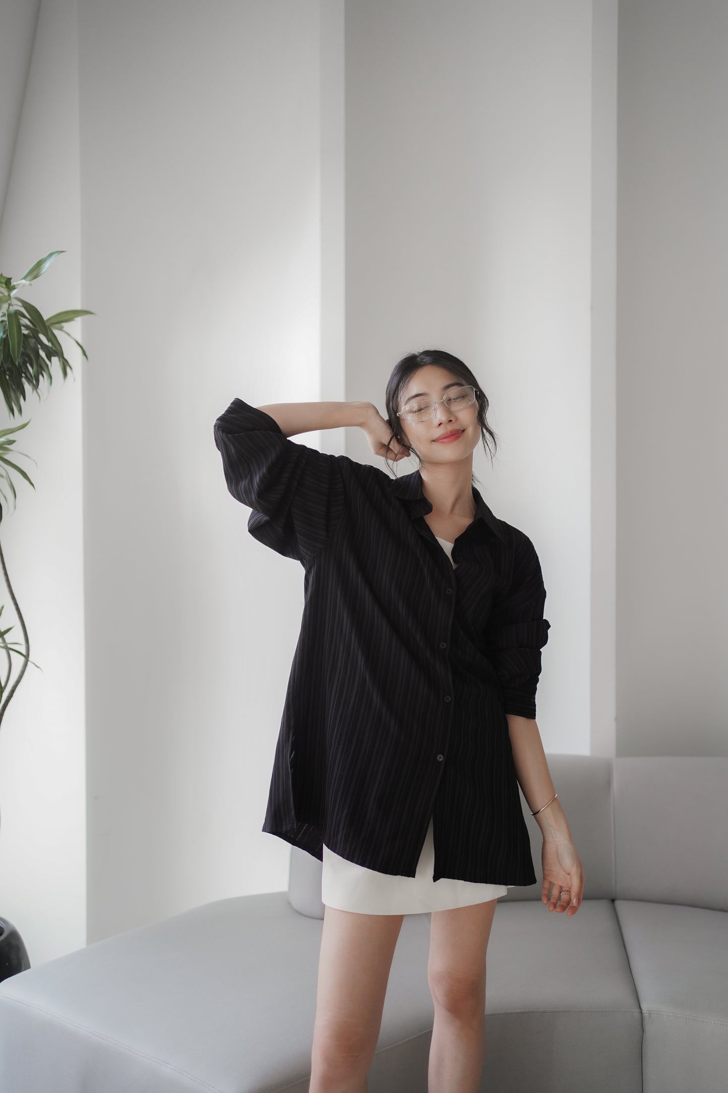 𝐎𝐜𝐭 Layered Wrap Shirt 【免熨自然直!】