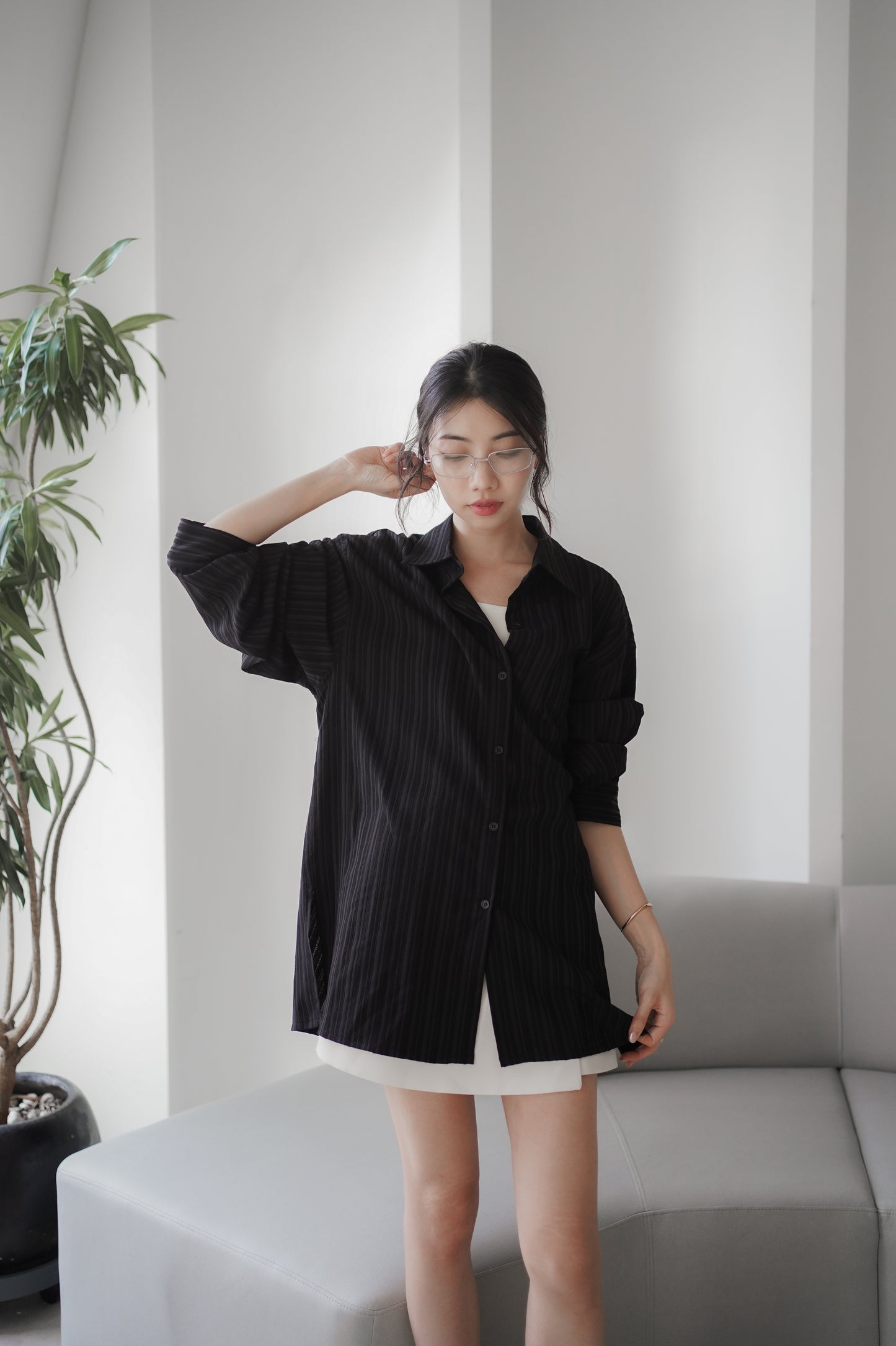 𝐎𝐜𝐭 Layered Wrap Shirt 【免熨自然直!】
