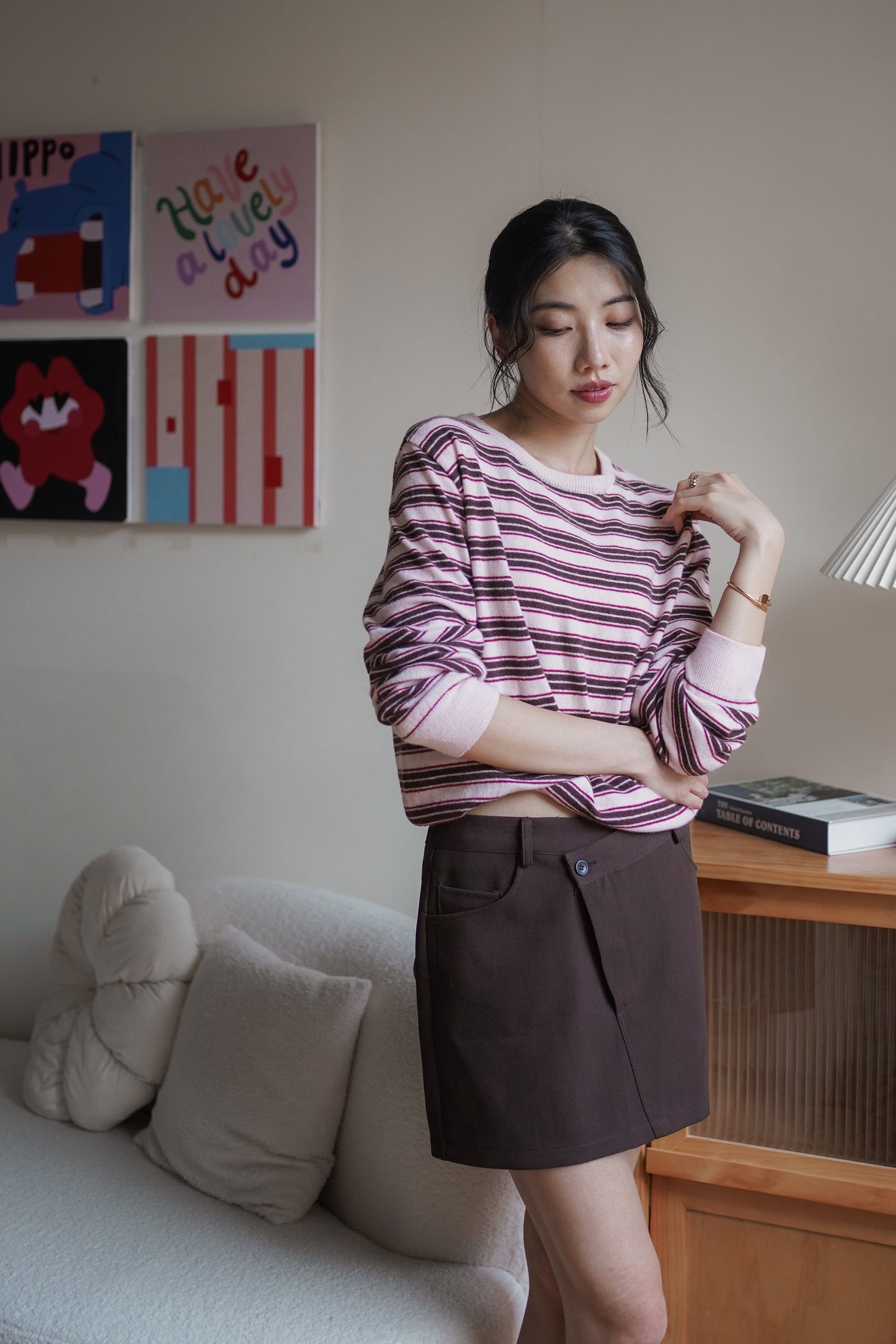 𝐎𝐜𝐭 Mellow Stripe Knit 【Cashmere & Merino Wool 】