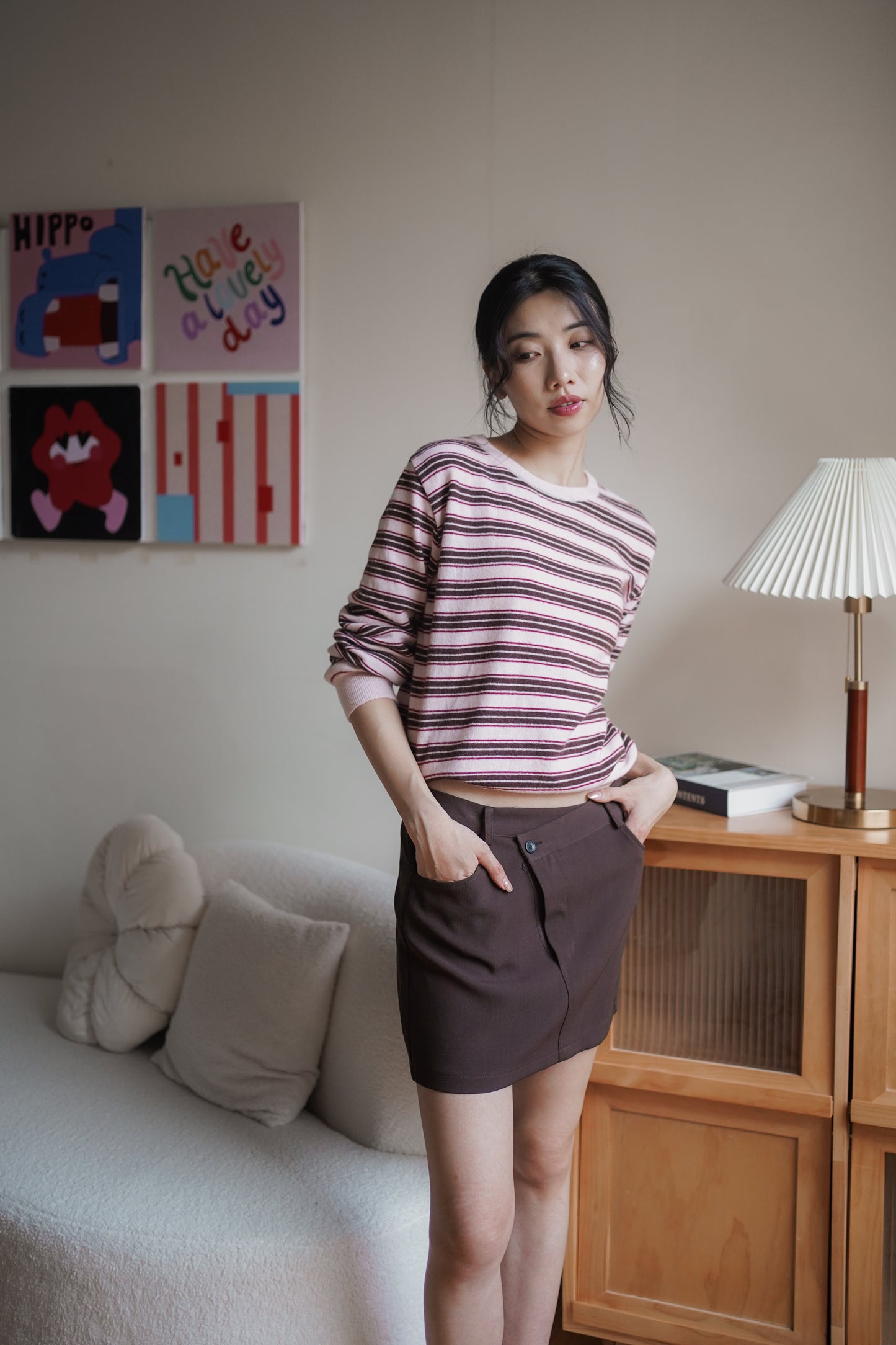 𝐎𝐜𝐭 Mellow Stripe Knit 【Cashmere & Merino Wool 】