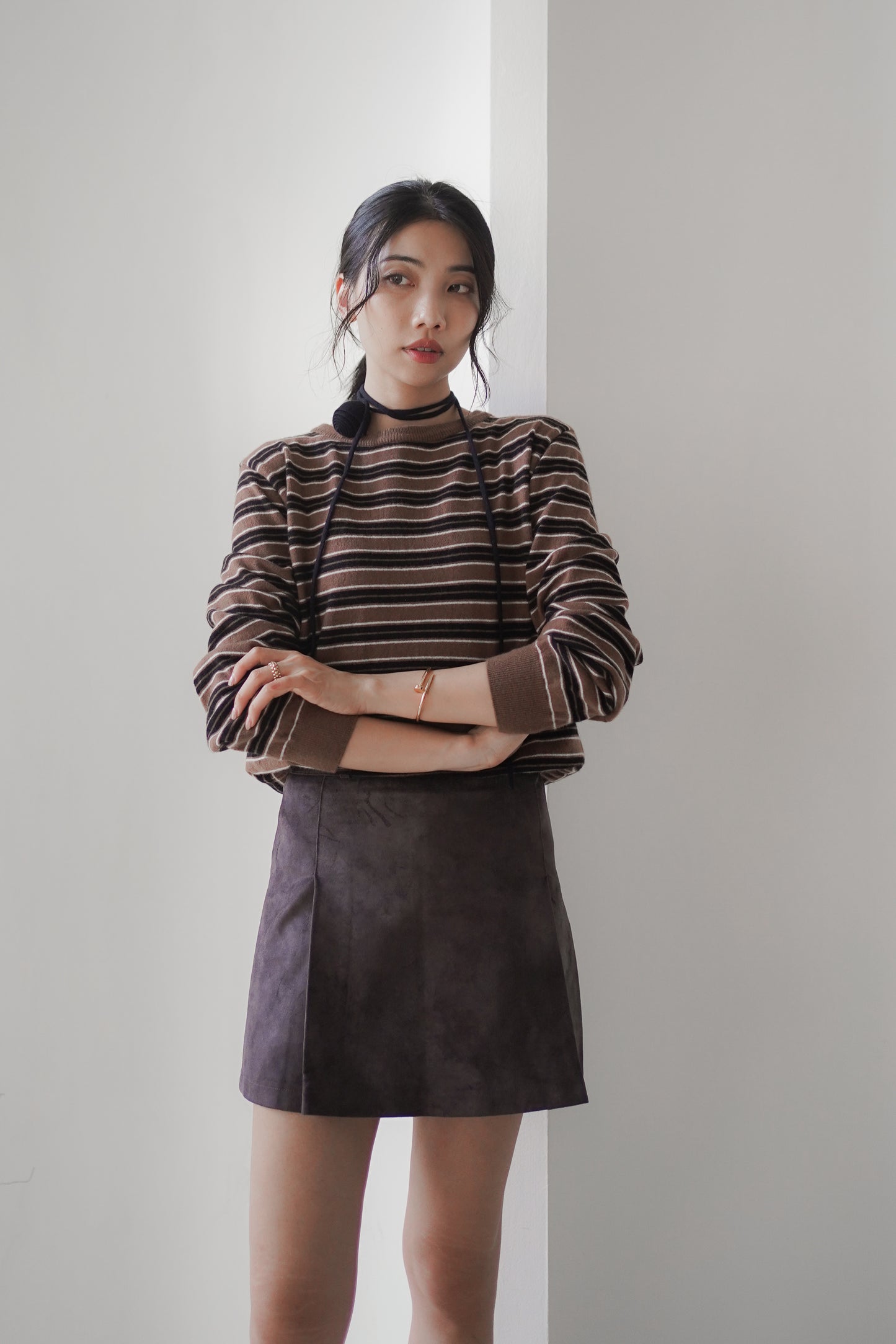 𝐎𝐜𝐭 Velvet Suede Mini Skort