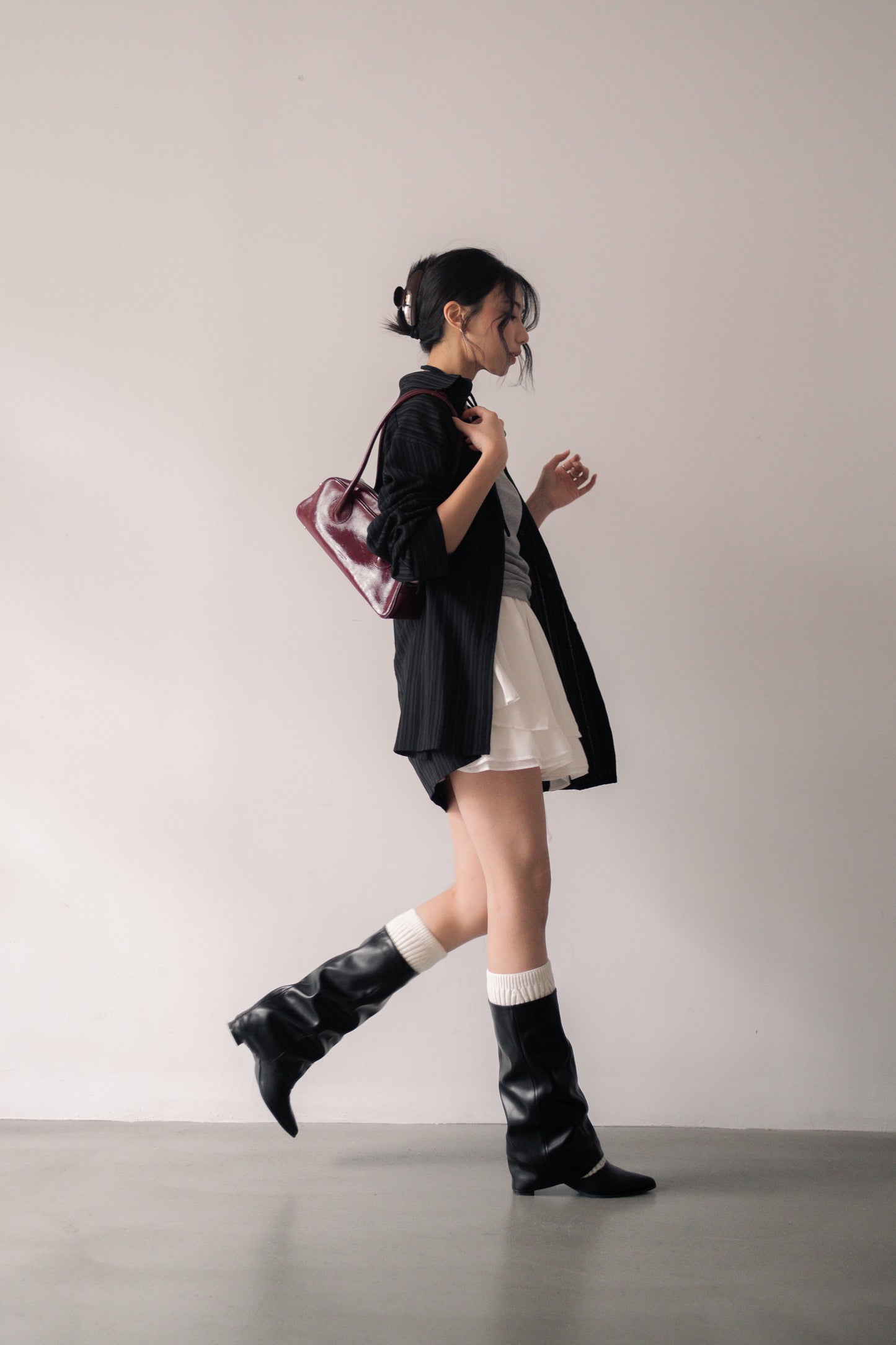 𝐊𝐞𝐝𝐢 𝐱 𝐓𝐡𝐞 𝐊𝐨𝐫𝐧𝐞𝐫 Sleeves Heel Boots - Black
