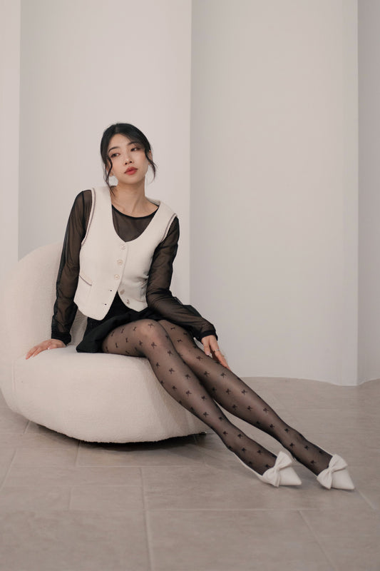 𝐊𝐞𝐝𝐢 𝐱 𝐓𝐡𝐞 𝐊𝐨𝐫𝐧𝐞𝐫 Matte Ribbon Heels - Ivory