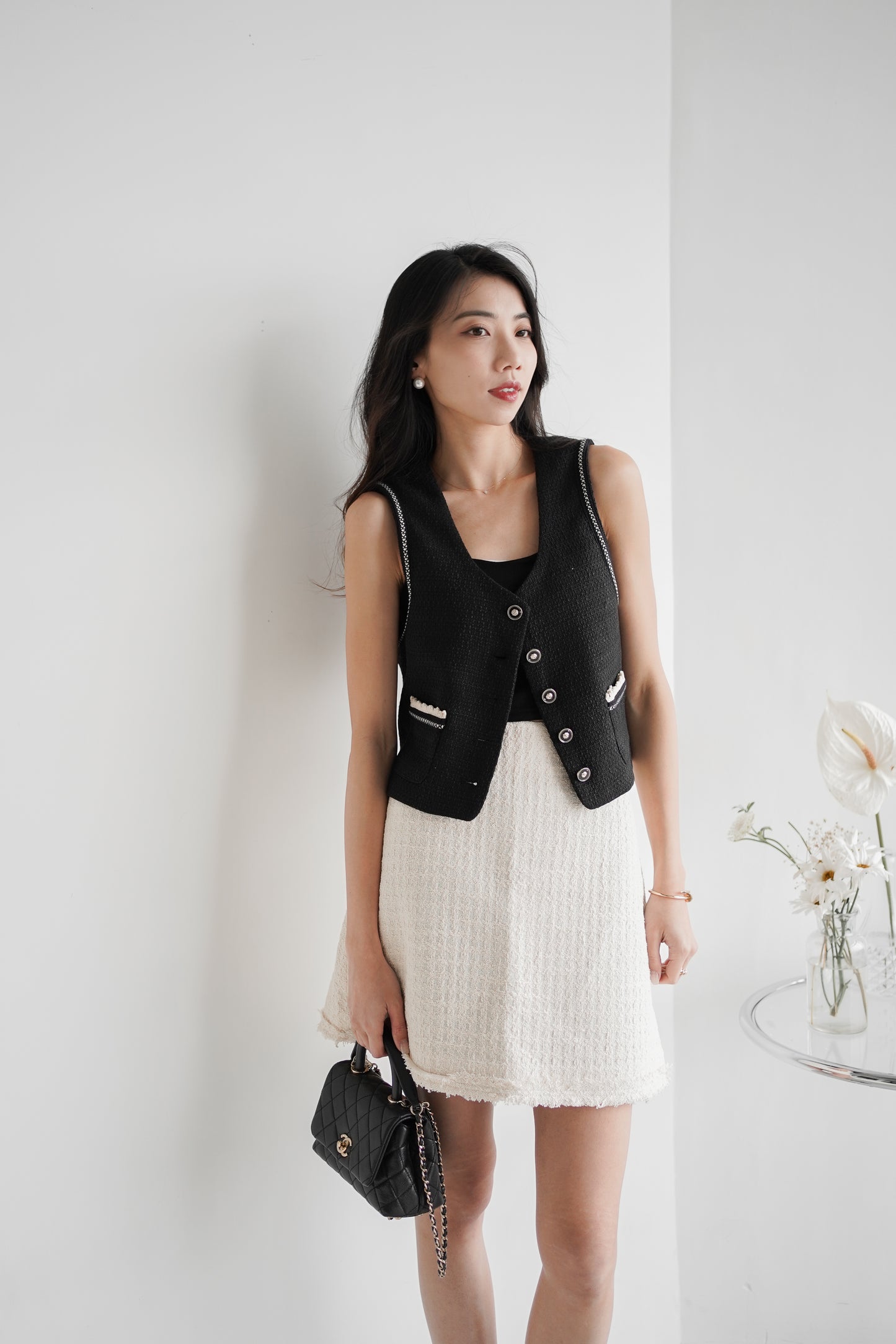 𝐀𝐮𝐭 【Kedi Made】 Jennie Tweed Vest 〖Re-edition〗ᵇᵉˢᵗ ⁱᵗᵉᵐ