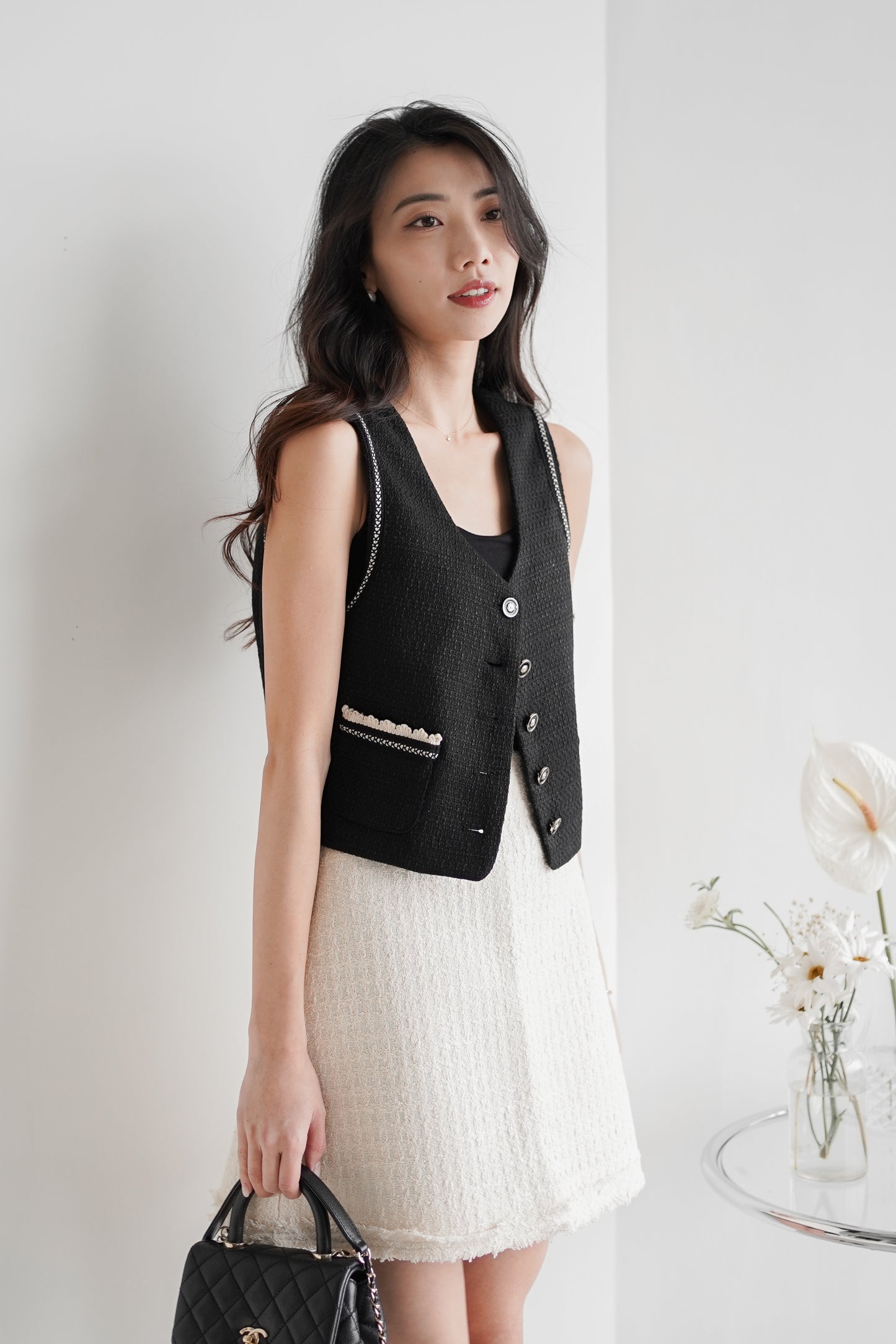 𝐀𝐮𝐭 【Kedi Made】 Jennie Tweed Vest 〖Re-edition〗ᵇᵉˢᵗ ⁱᵗᵉᵐ
