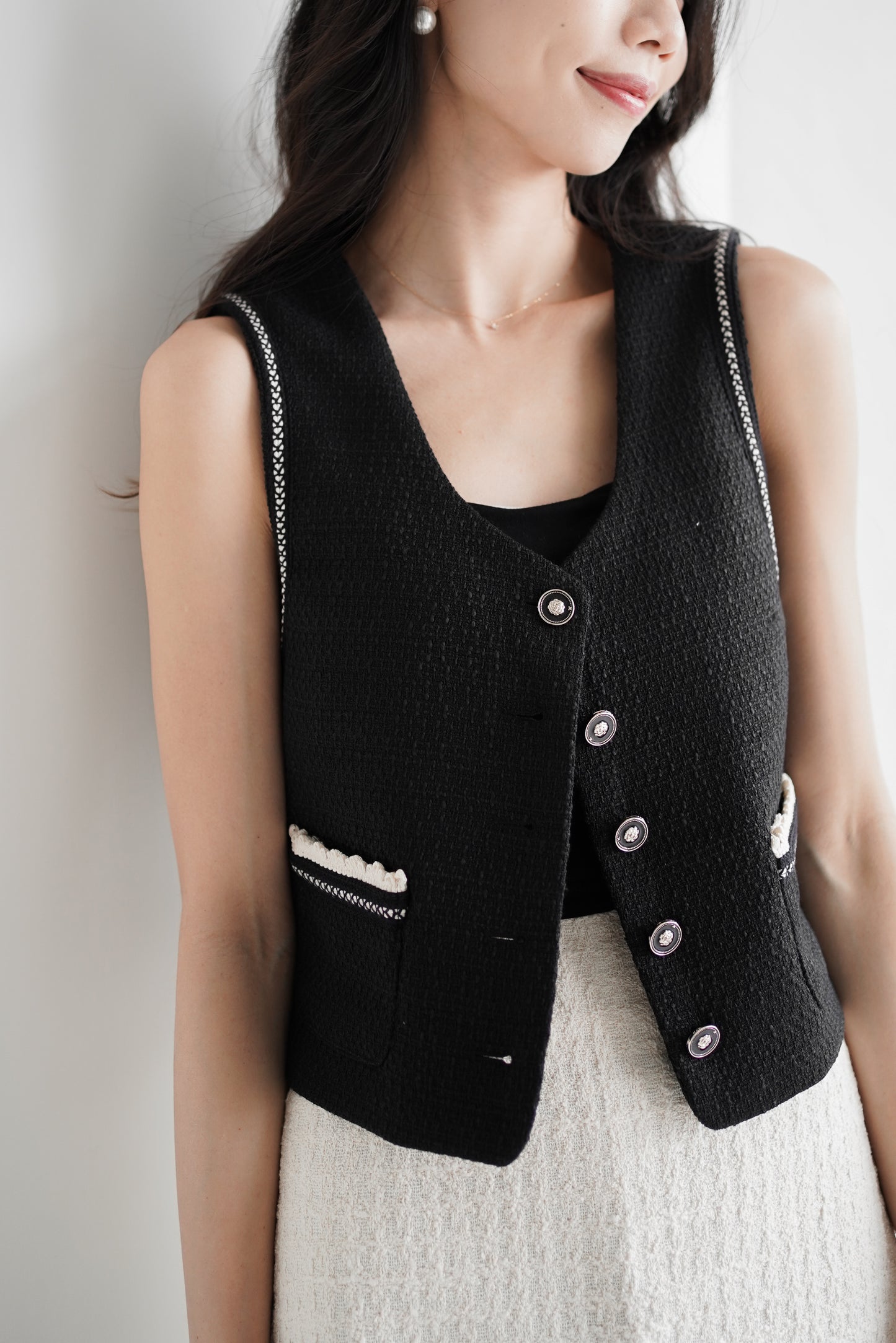 𝐀𝐮𝐭 【Kedi Made】 Jennie Tweed Vest 〖Re-edition〗ᵇᵉˢᵗ ⁱᵗᵉᵐ
