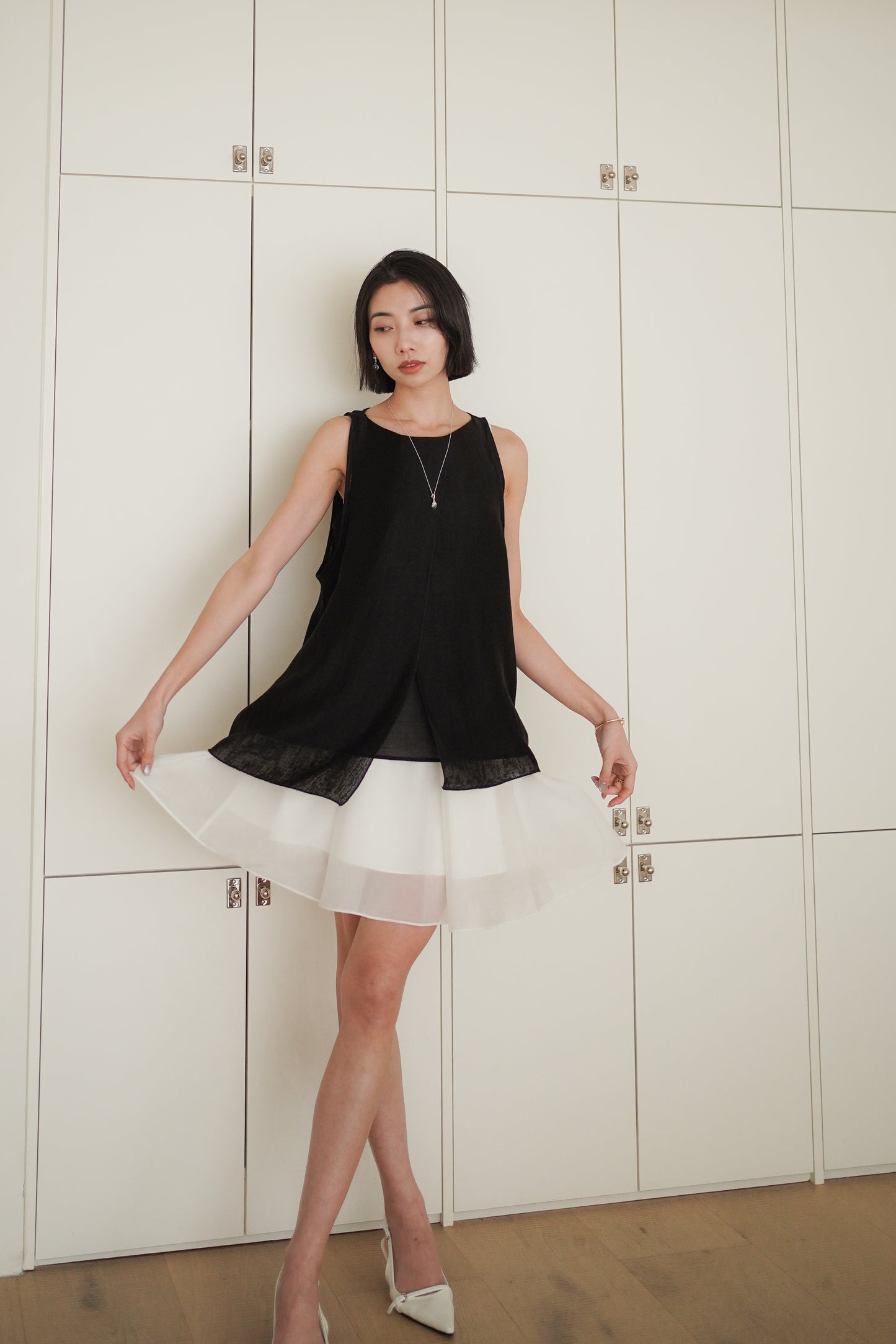 【知性浪漫】 Layered Vest & Sheer Skirt Set✨Best套裝【原價$1090】