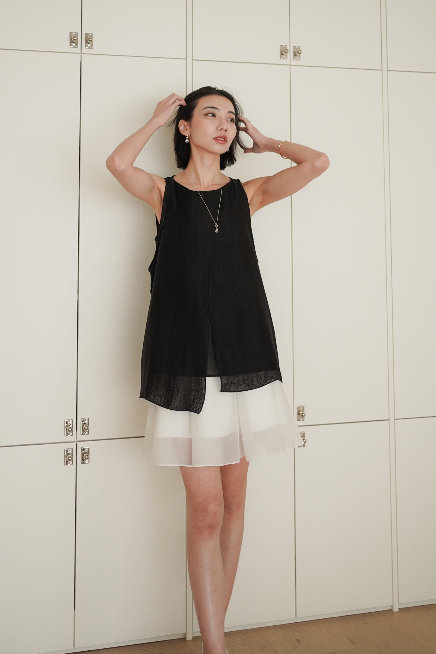 【知性浪漫】 Layered Vest & Sheer Skirt Set✨Best套裝【原價$1090】