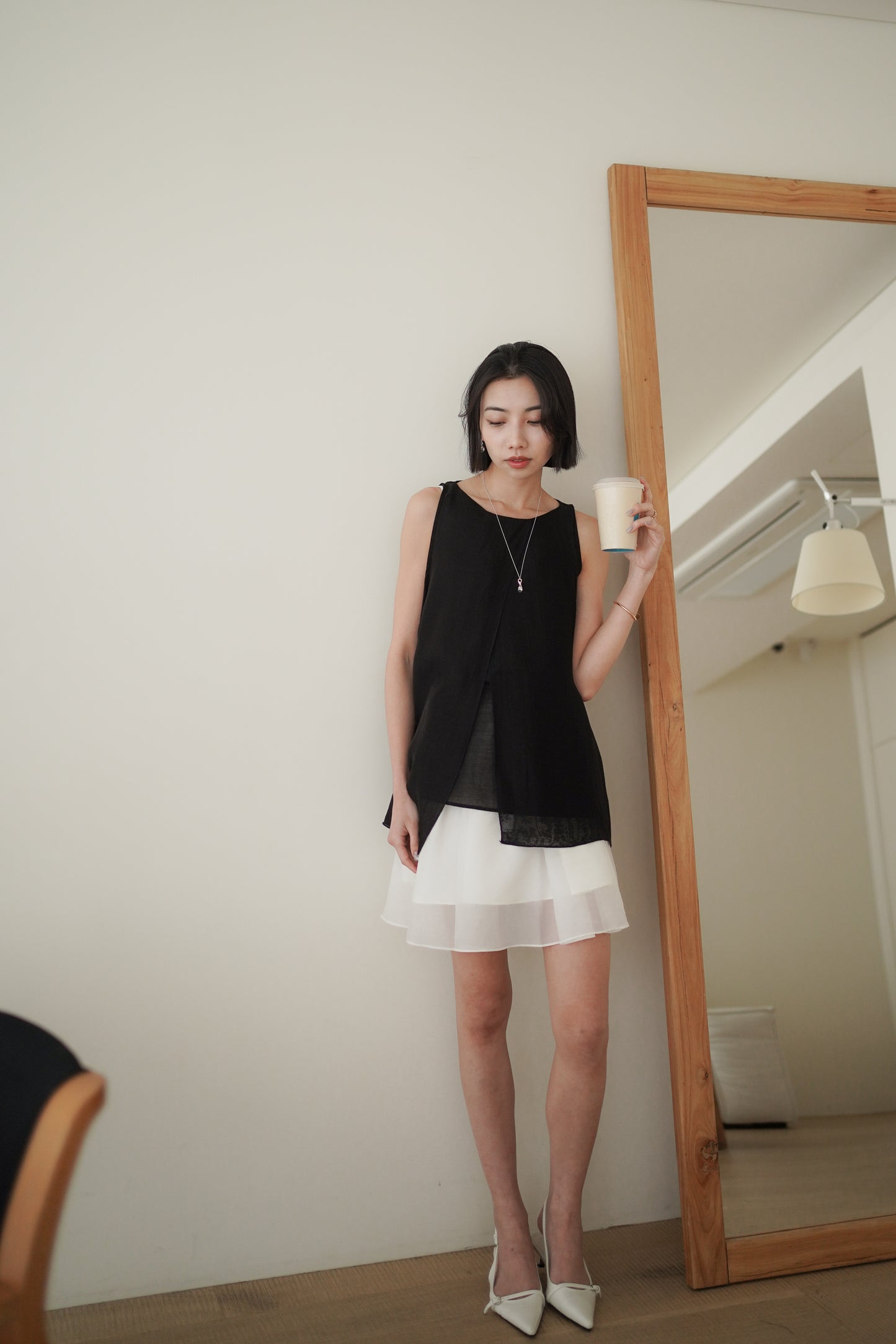【知性浪漫】 Layered Vest & Sheer Skirt Set✨Best套裝【原價$1090】