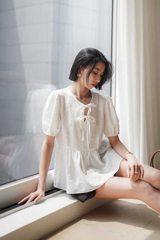 𝐌𝐚𝐲🇰🇷 Bohemian Floral Bubble Top
