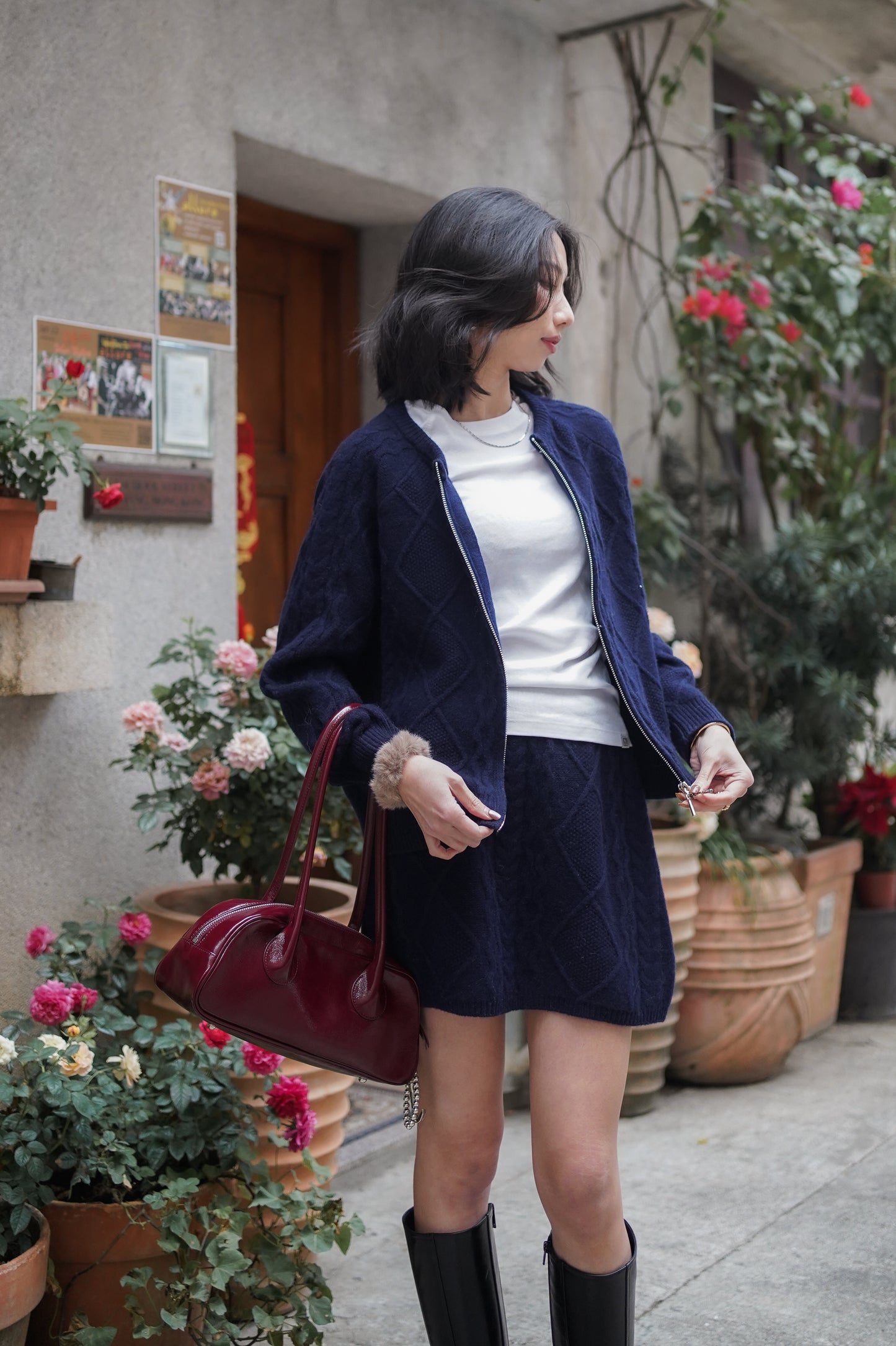 Wool80 Cable-Knit Jacket & Skirt Set 𝙎𝙖𝙡𝙚❣️