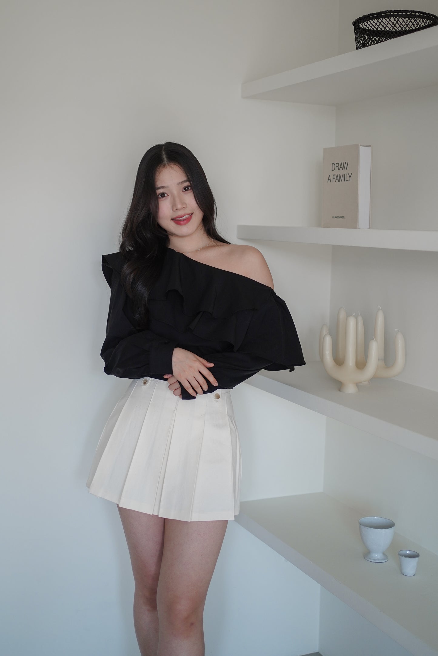 Single Shoulder Ruffle Top
