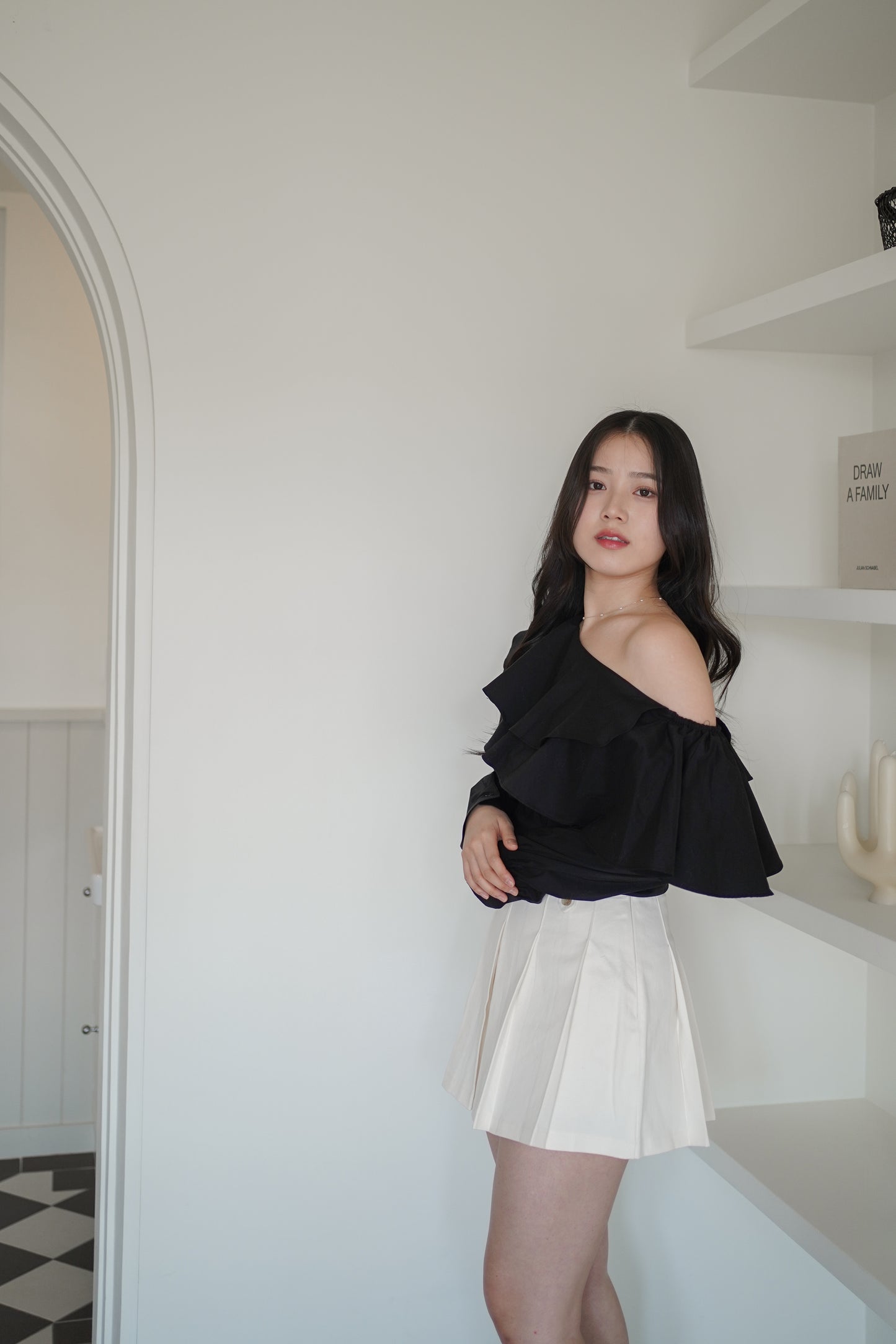 Single Shoulder Ruffle Top