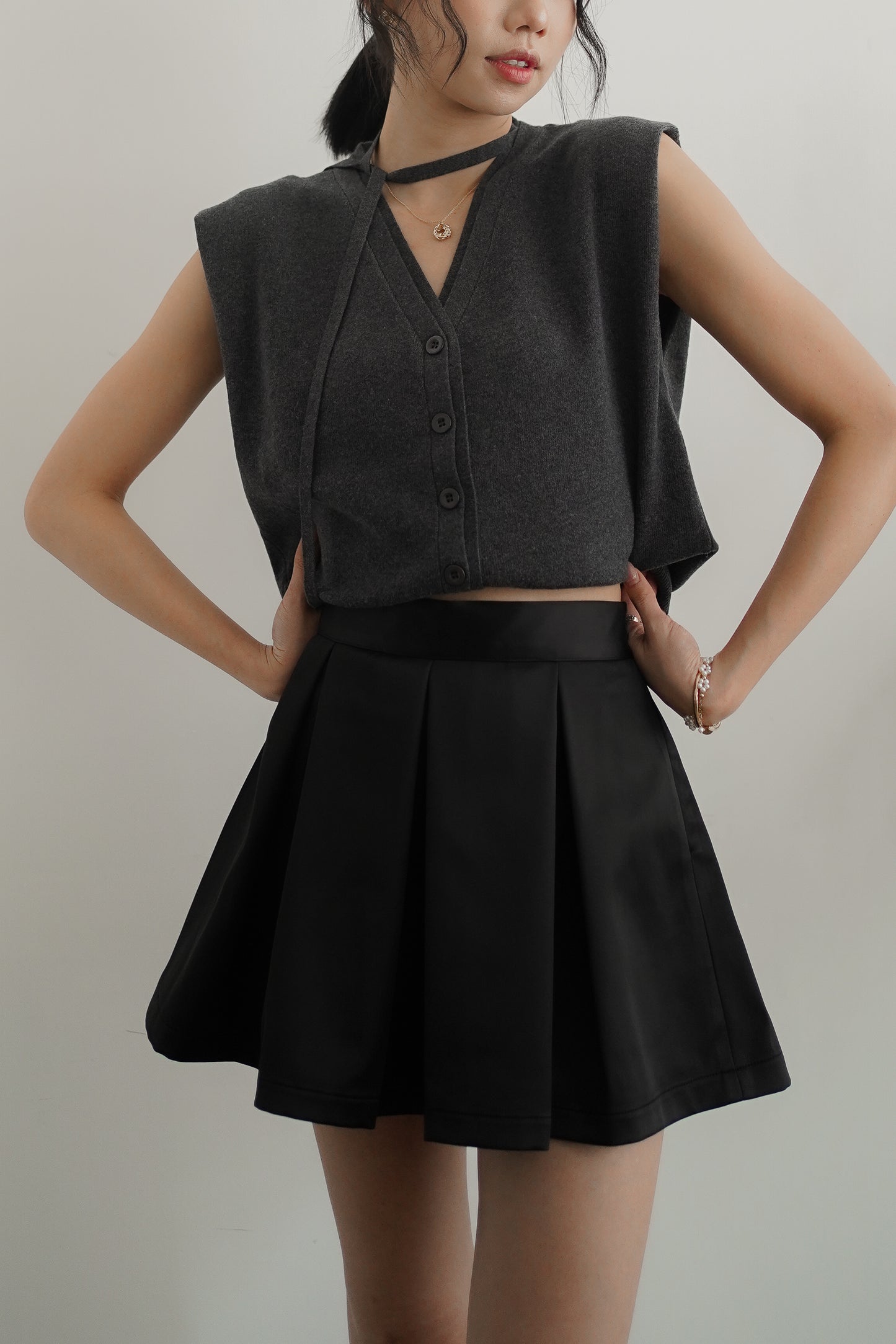 𝐀𝐮𝐭 Satin Prep Skirt