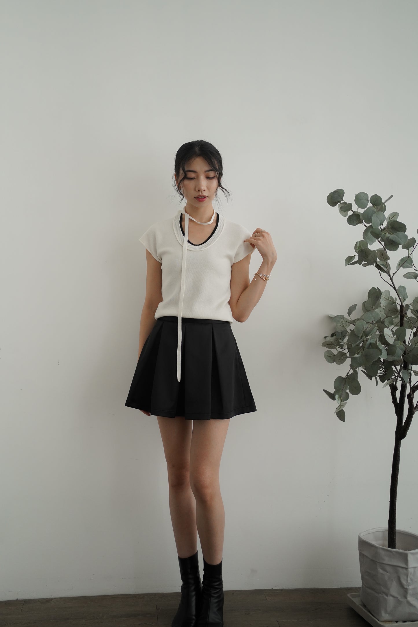 𝐀𝐮𝐭 Satin Prep Skirt