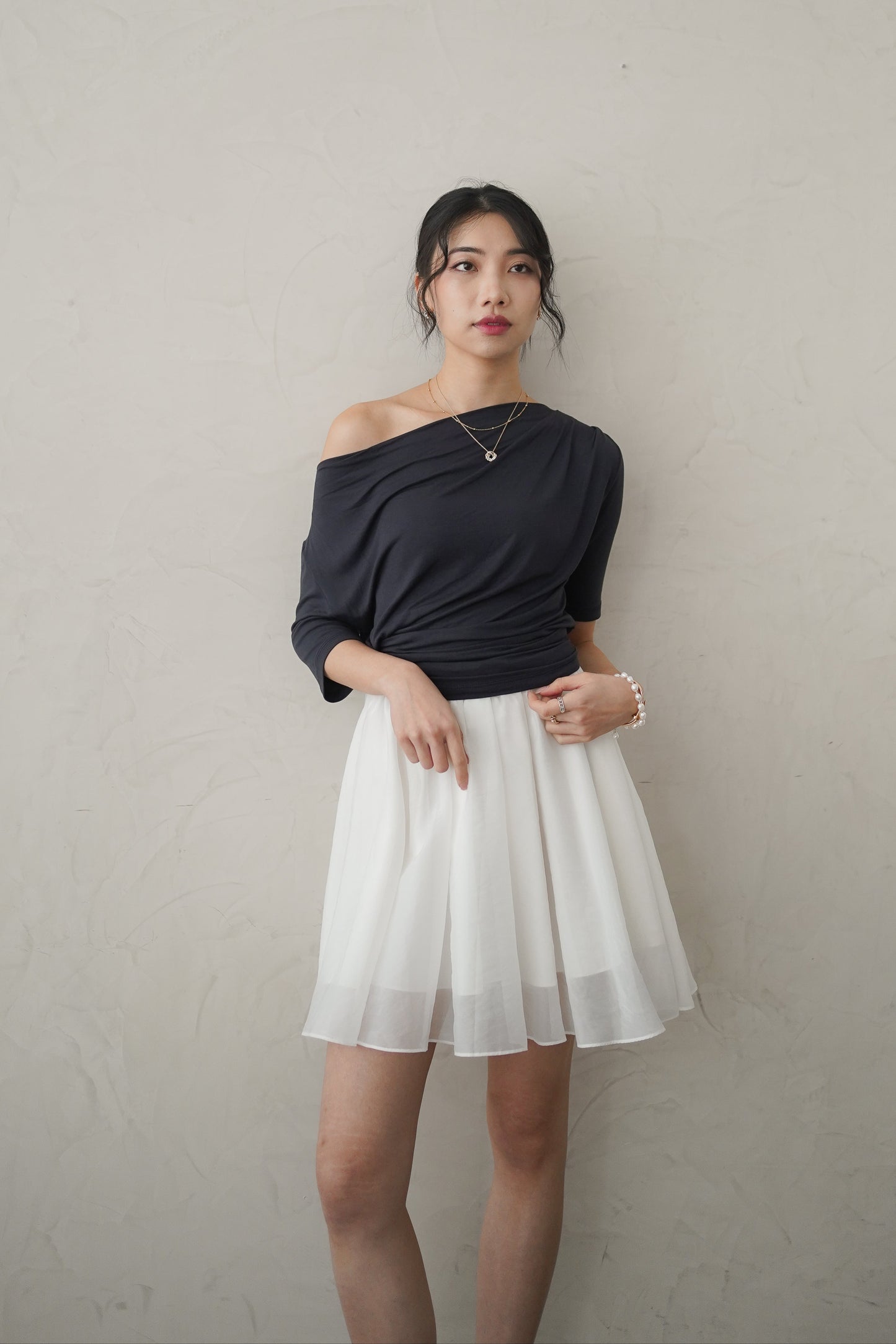 〖知性優雅〗 Lunare Drape Top & Sheer Skirt✨Best套裝 【原價$890】