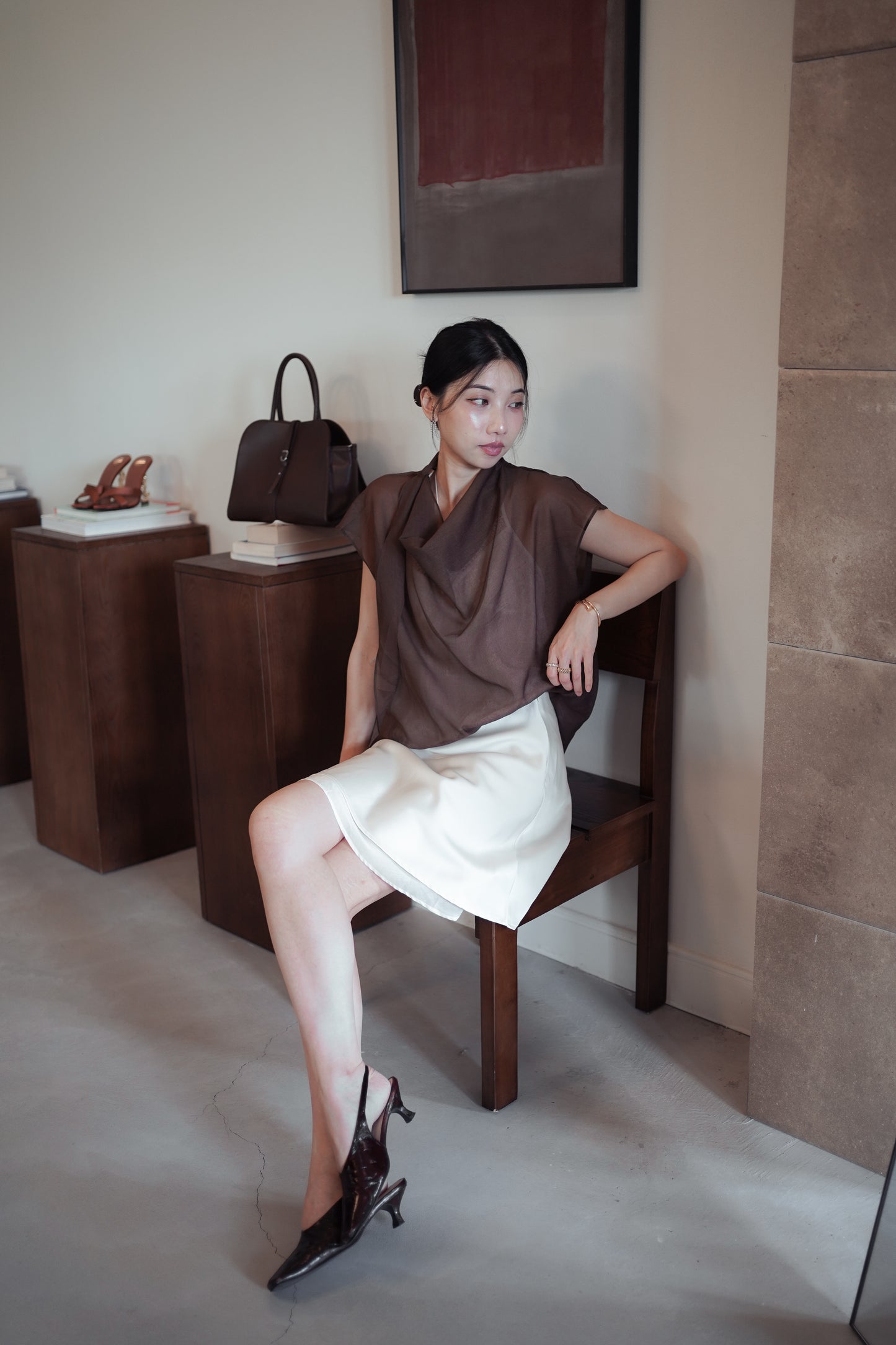 𝐉𝐮𝐧 Cowl Drape Top