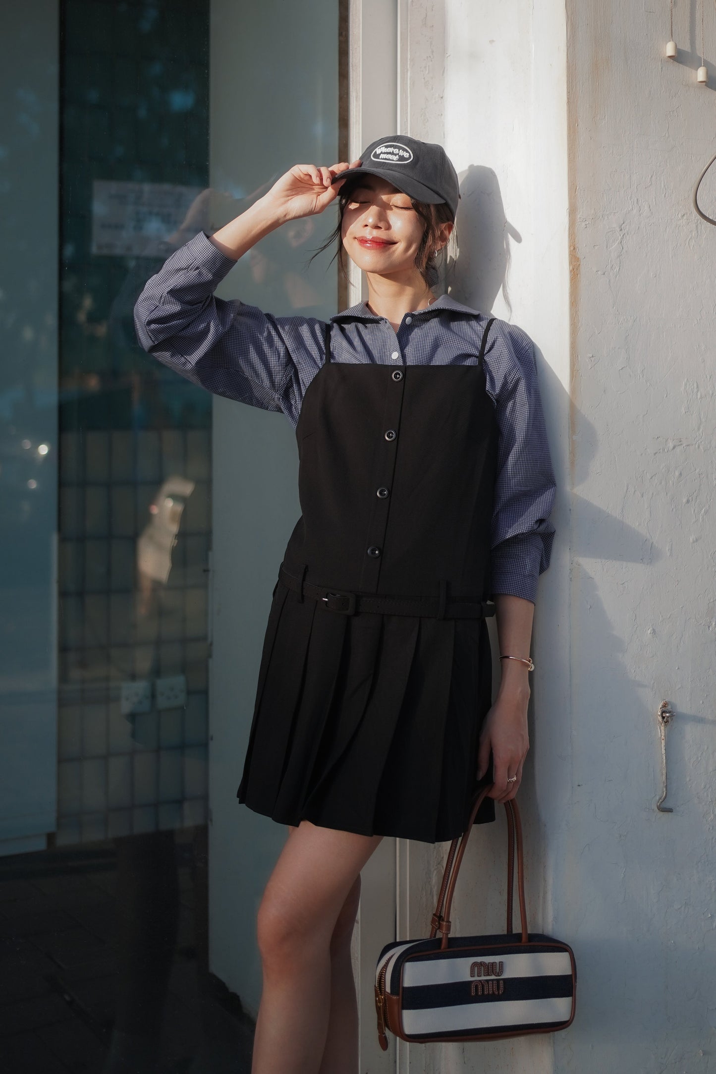 𝐀𝐮𝐭 Belted Pleats Dress