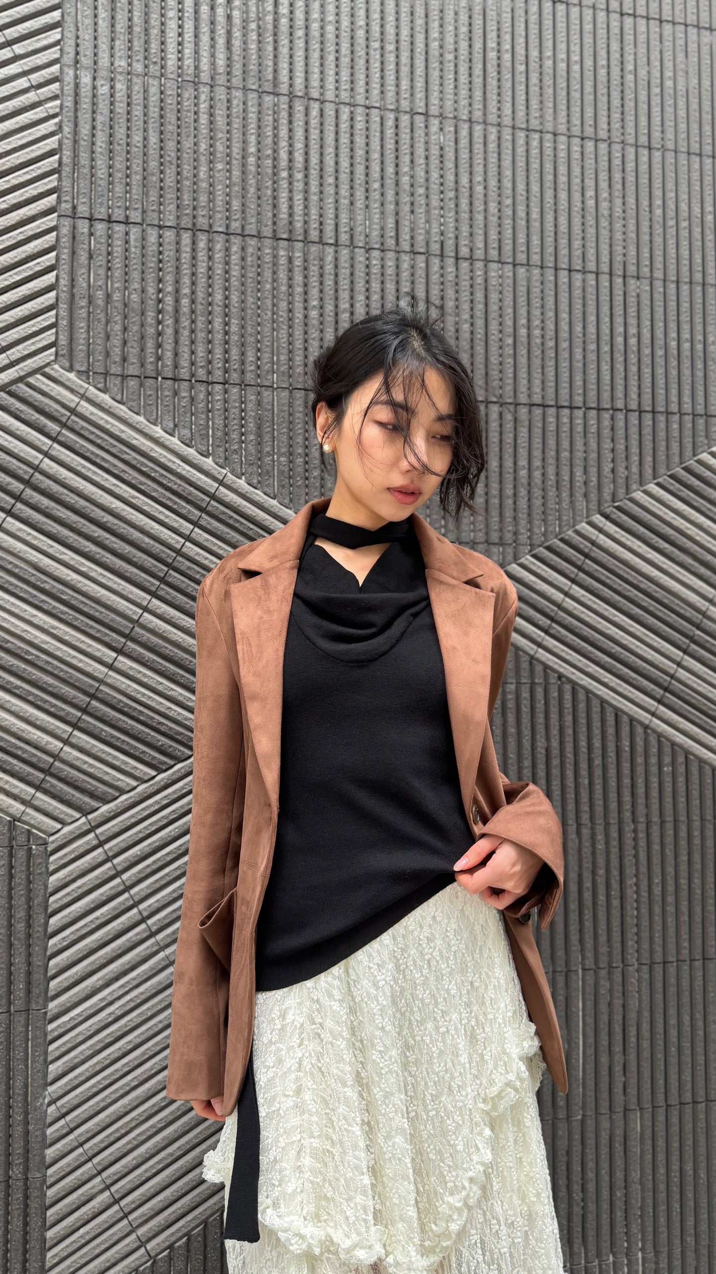 𝐍𝐨𝐯🇰🇷 Draped Scarf-Neck Knit