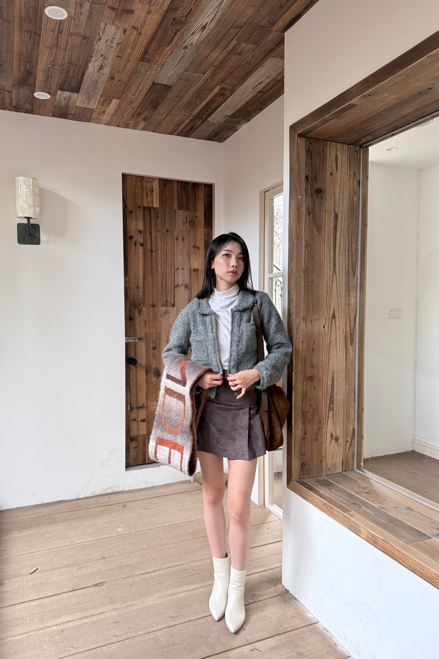 𝐍𝐨𝐯 Textured Cropped Cardigan 【Light-wool】