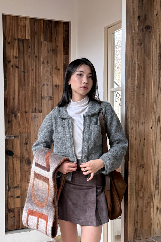 𝐍𝐨𝐯 Textured Cropped Cardigan 【Light-wool】