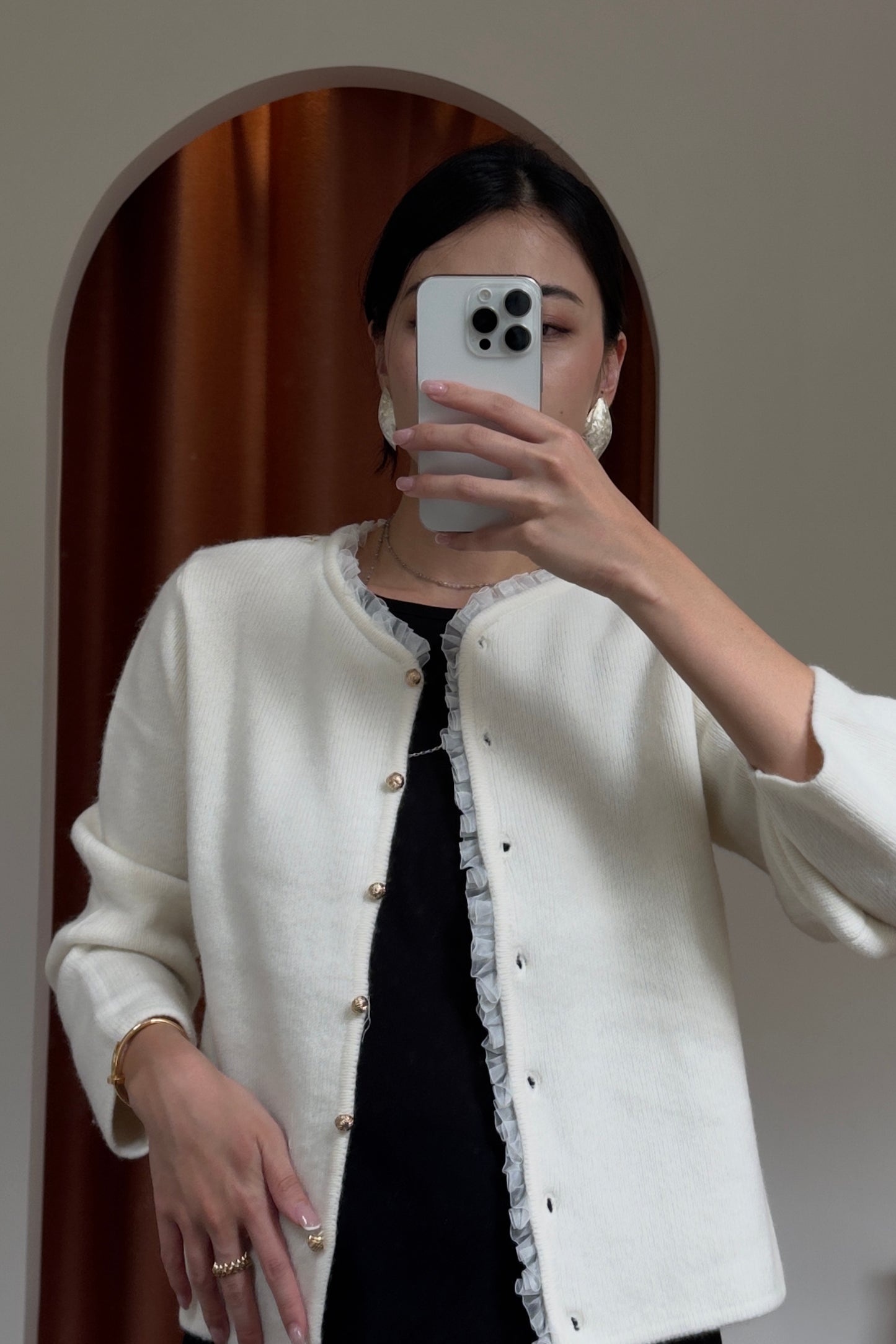 𝐅𝐚𝐥𝐥🍁 Cashmere Ruffle Cardigan