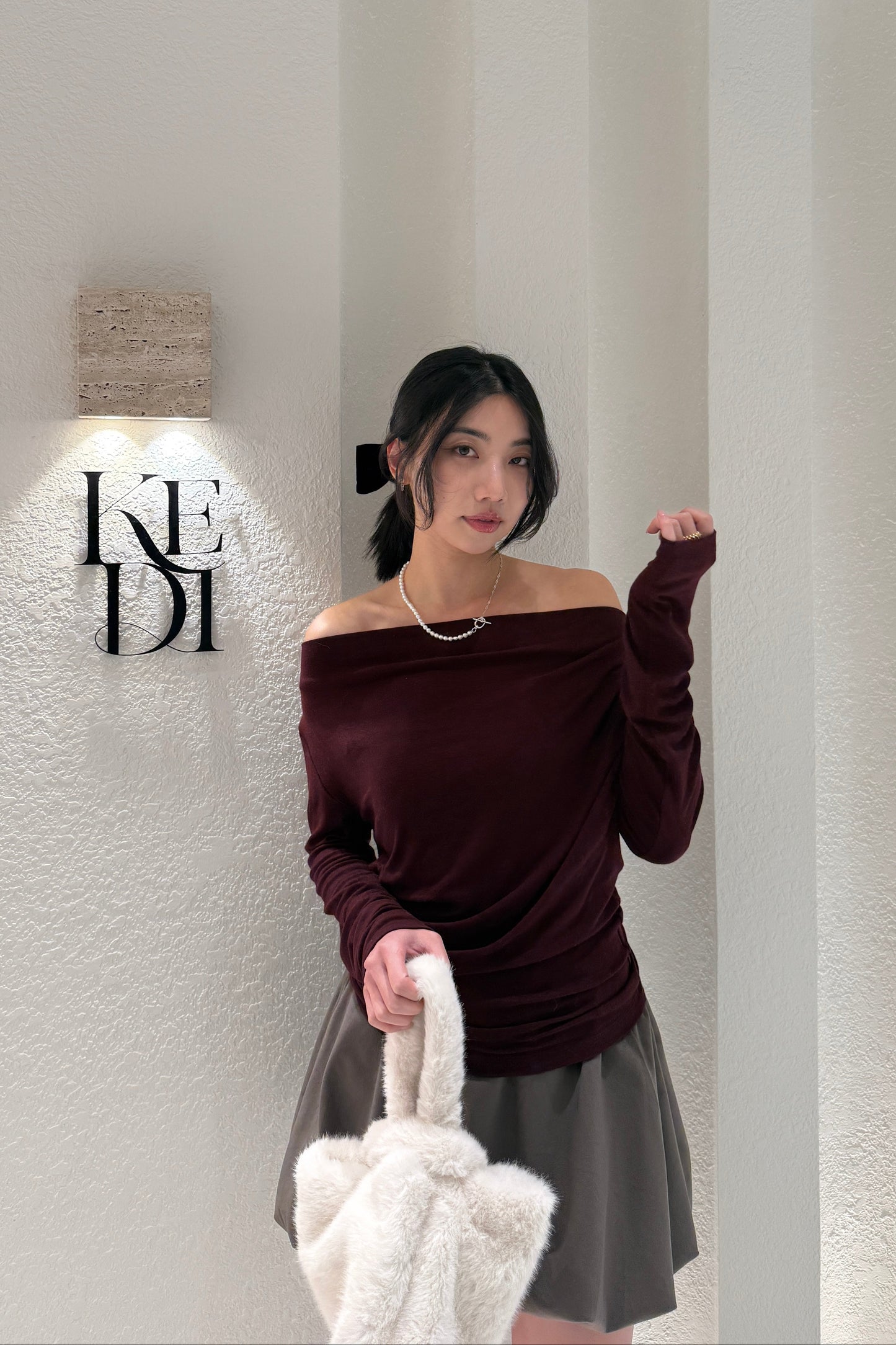 𝐃𝐞𝐜 【Kedi Made】  Lunare Drape Top Long Sleeves 〖升級材質〗