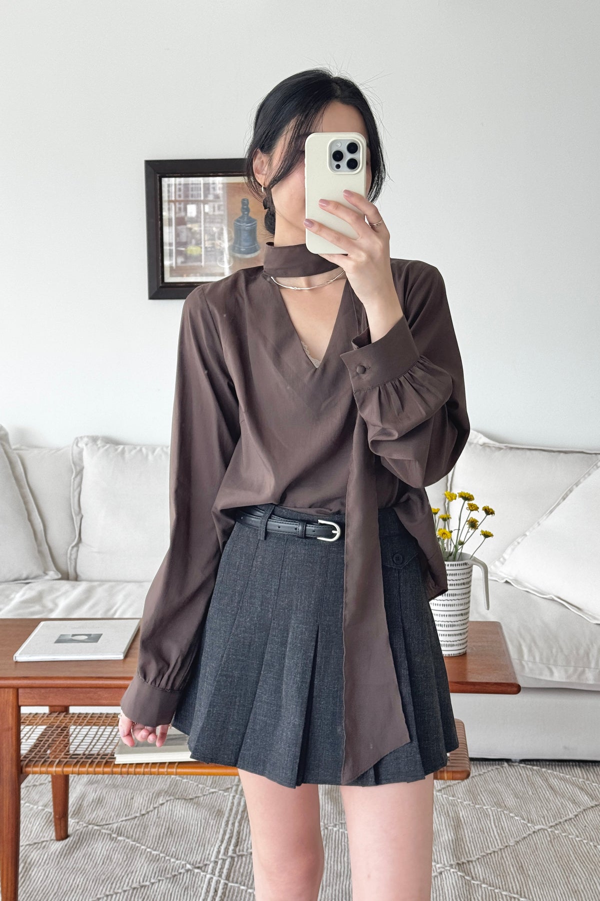 KR 𝐒𝐞𝐩【Office Basics】Two Ways Scarf Blouse