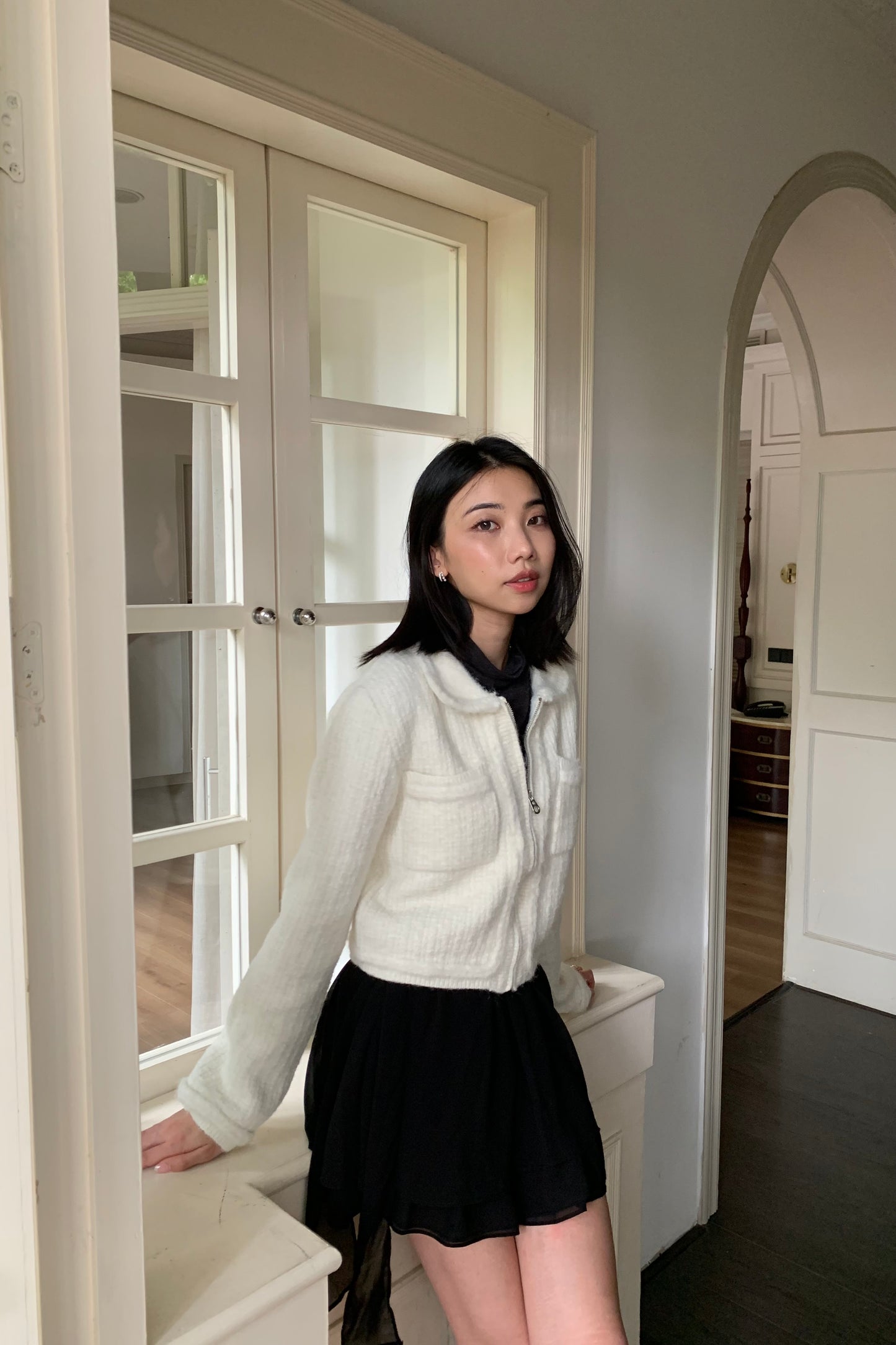 𝐍𝐨𝐯 Textured Cropped Cardigan 【Light-wool】