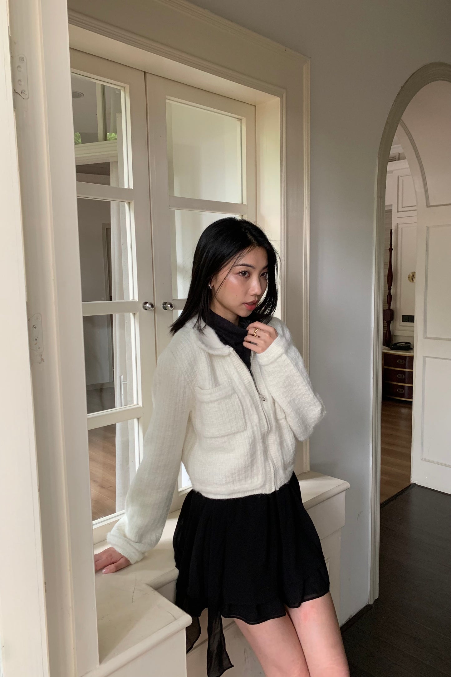 𝐍𝐨𝐯 Textured Cropped Cardigan 【Light-wool】