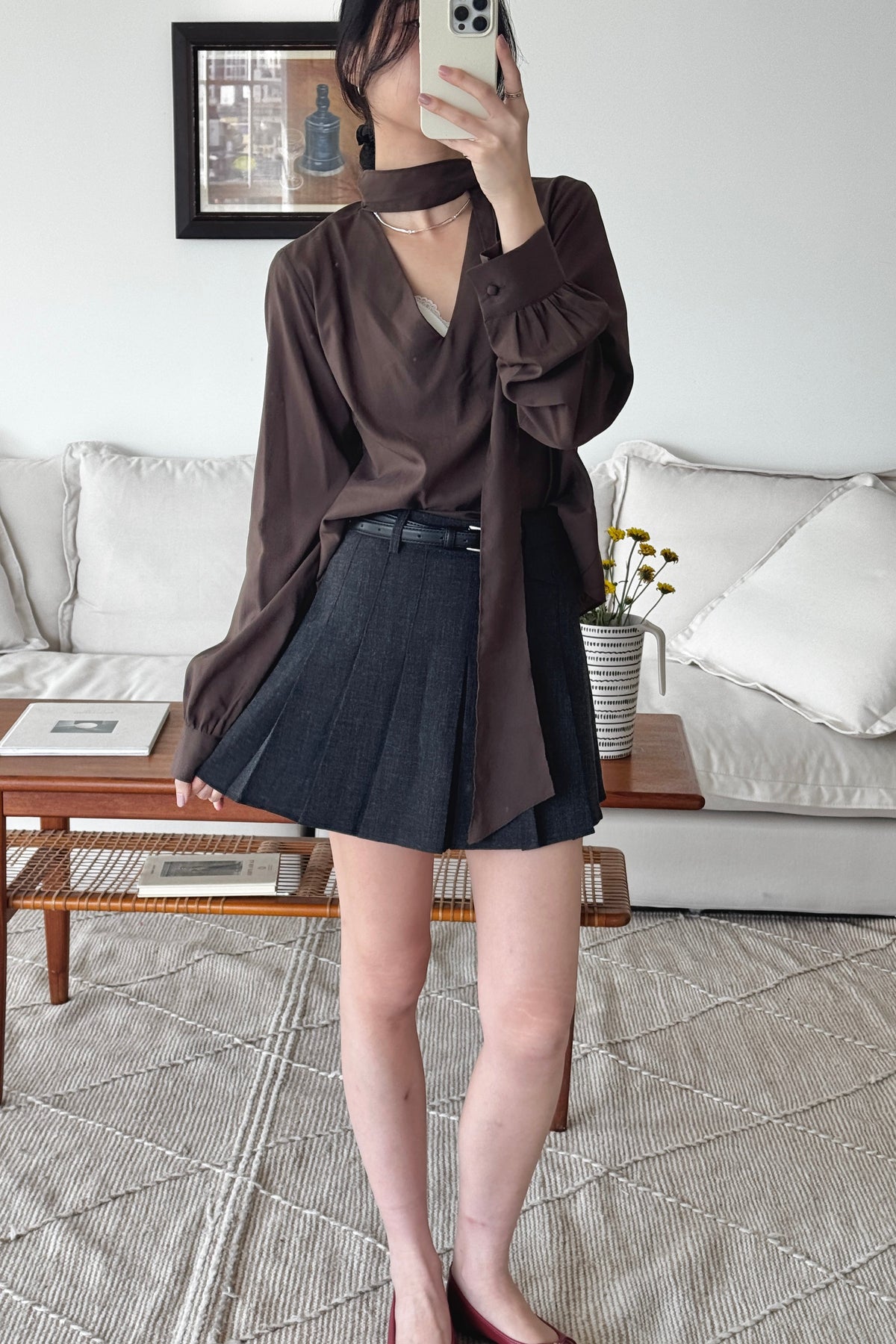 KR 𝐒𝐞𝐩【Office Basics】Two Ways Scarf Blouse