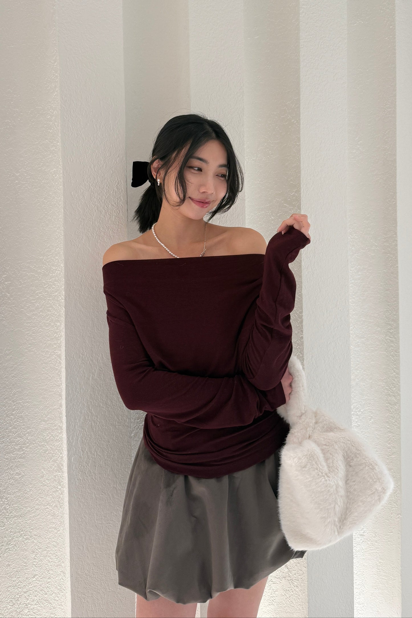 𝐃𝐞𝐜 【Kedi Made】  Lunare Drape Top Long Sleeves 〖升級材質〗