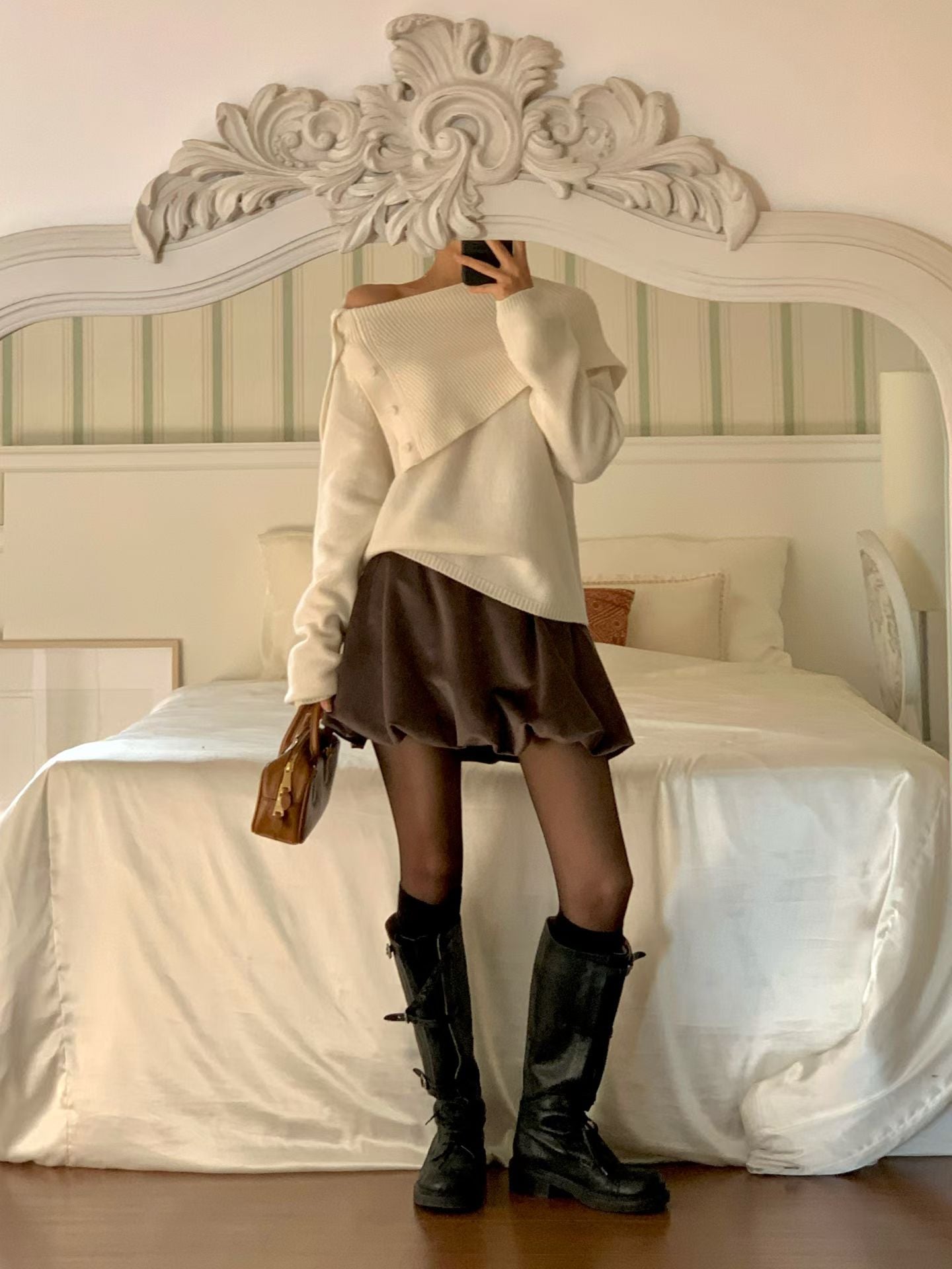 𝐍𝐨𝐯🇰🇷 Wool100 Off-shoulder Knit